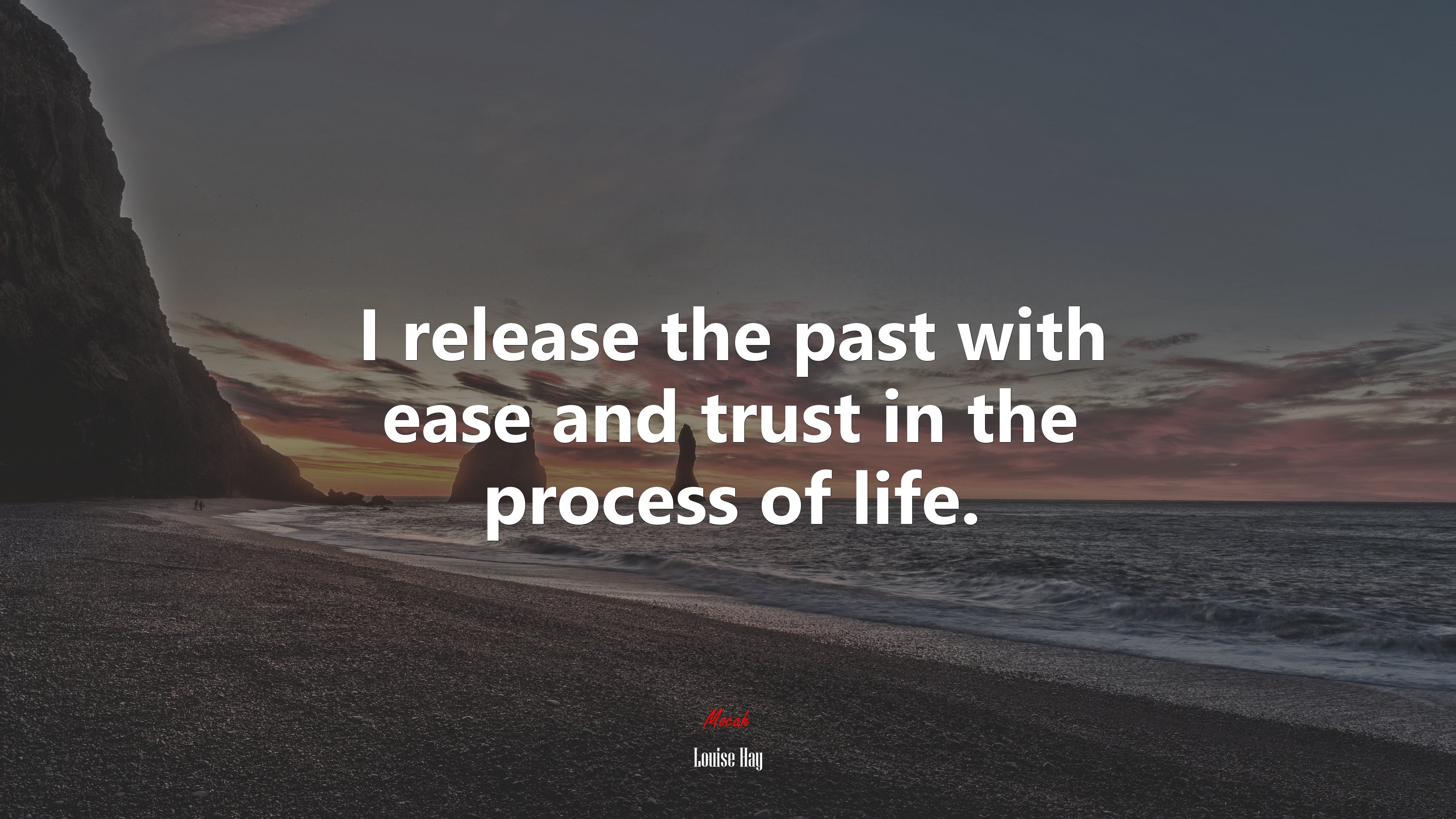 I release the past with ease and trust in the process of life. | Louise Hay quote HD Wallpaper