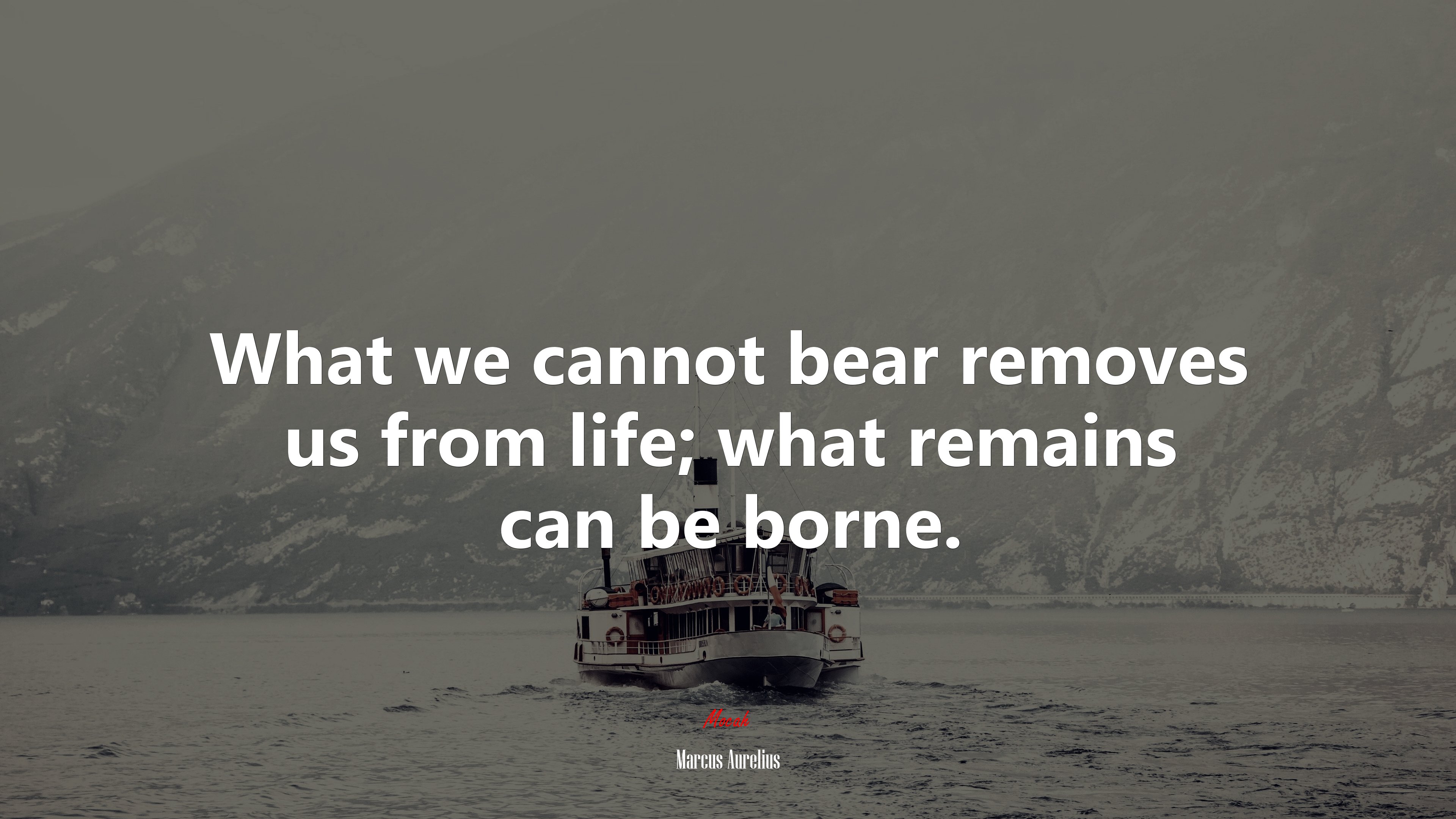What we cannot bear removes us from life; what remains can be borne. | Marcus Aurelius quote HD Wallpaper