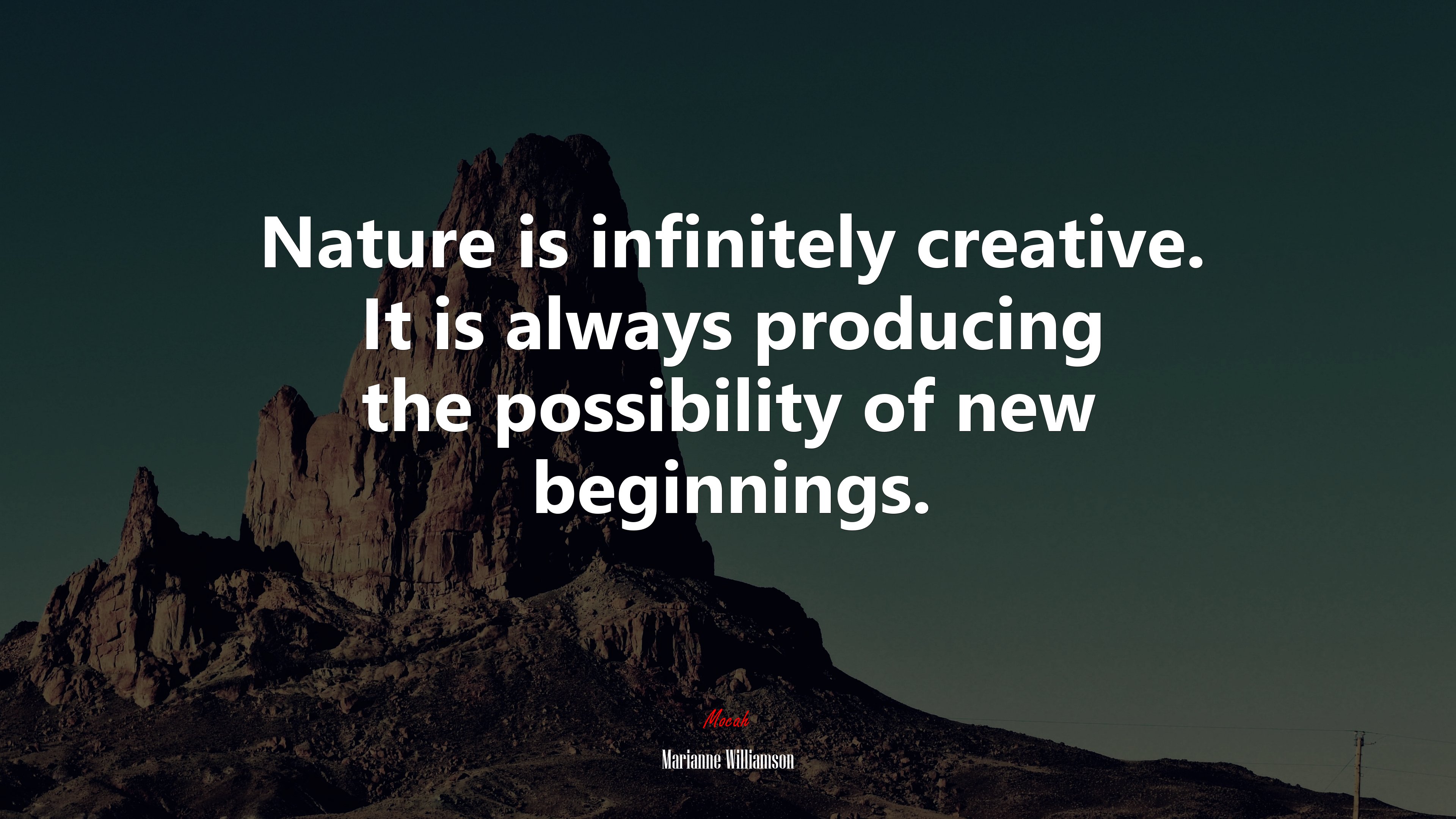 Nature is infinitely creative. It is always producing the possibility of new beginnings. | Marianne Williamson quote HD Wallpaper