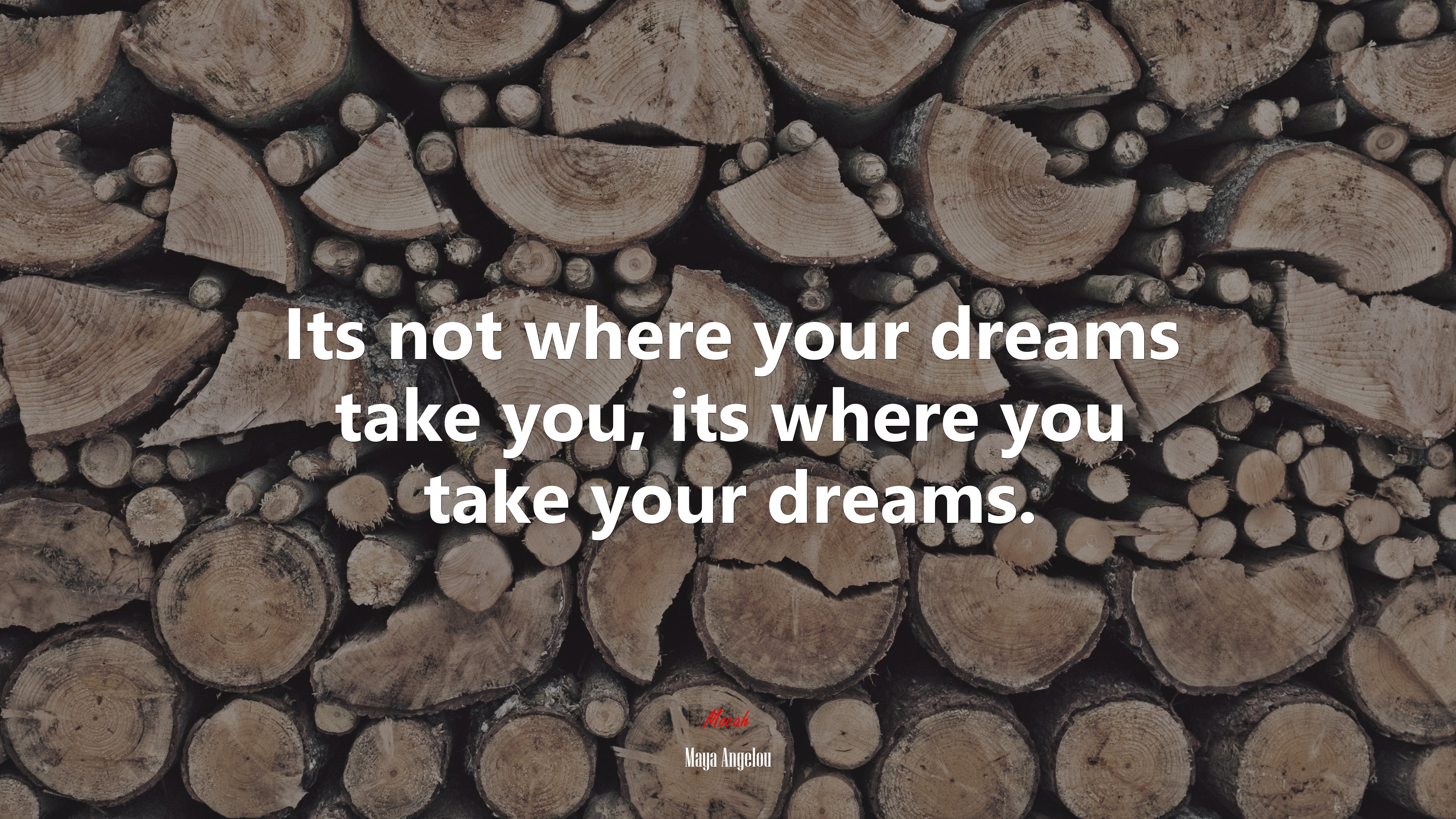 Its not where your dreams take you, its where you take your dreams. | Maya Angelou quote HD Wallpaper