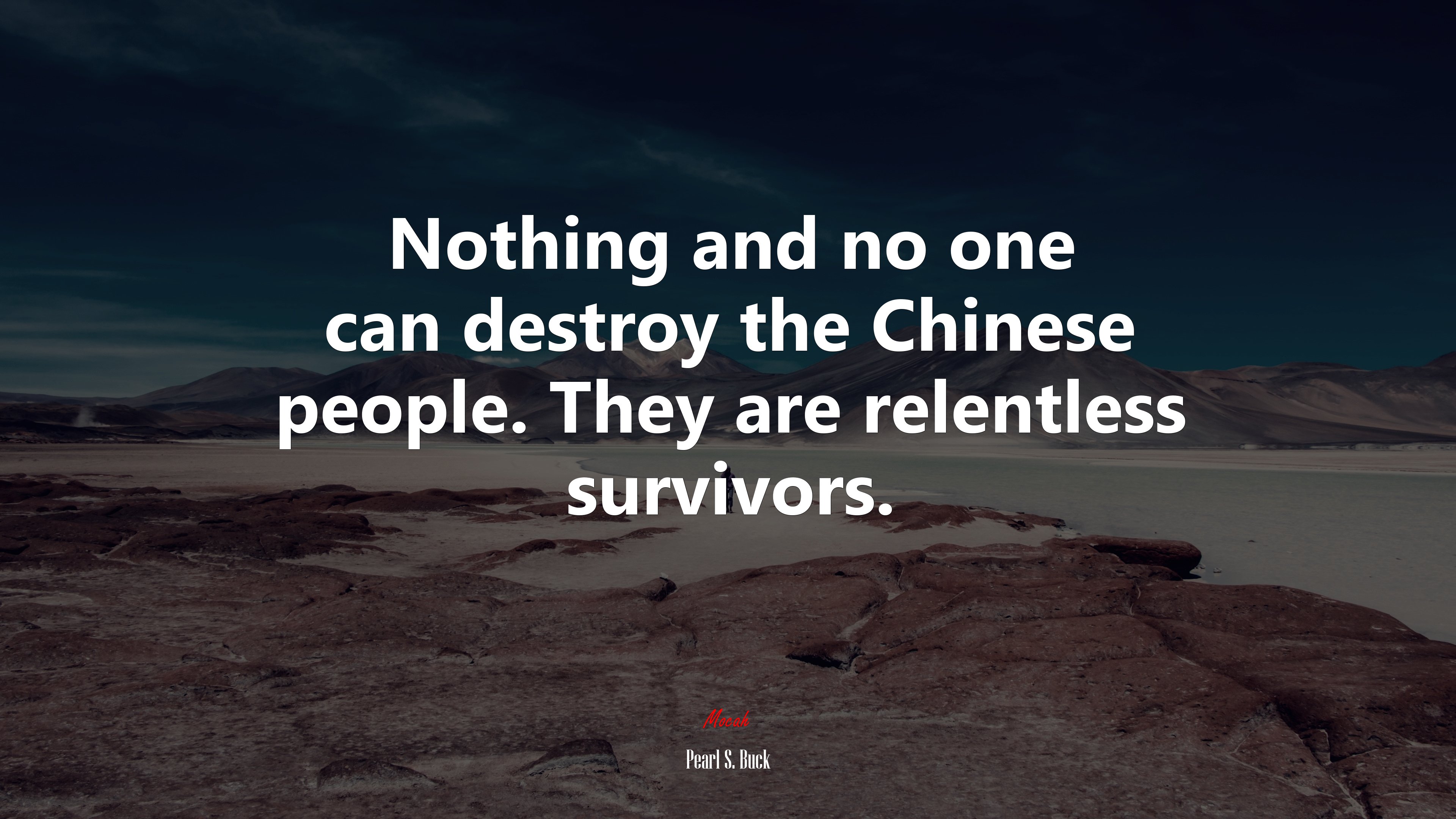 Nothing and no one can destroy the Chinese people. They are relentless survivors. | Pearl S. Buck quote HD Wallpaper