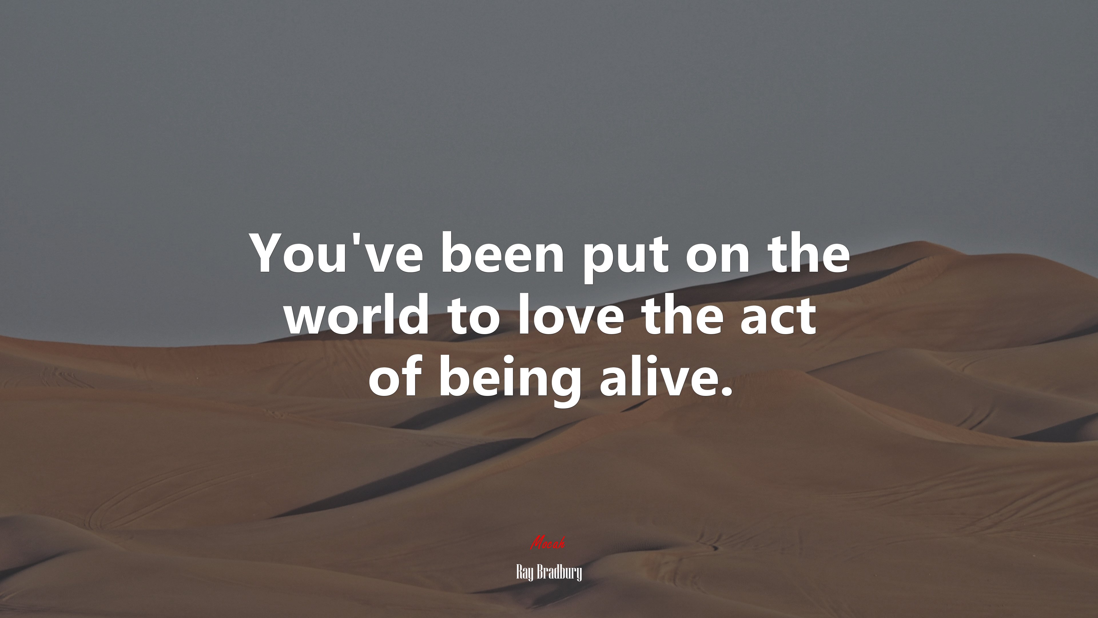 You’ve been put on the world to love the act of being alive. | Ray Bradbury quote HD Wallpaper