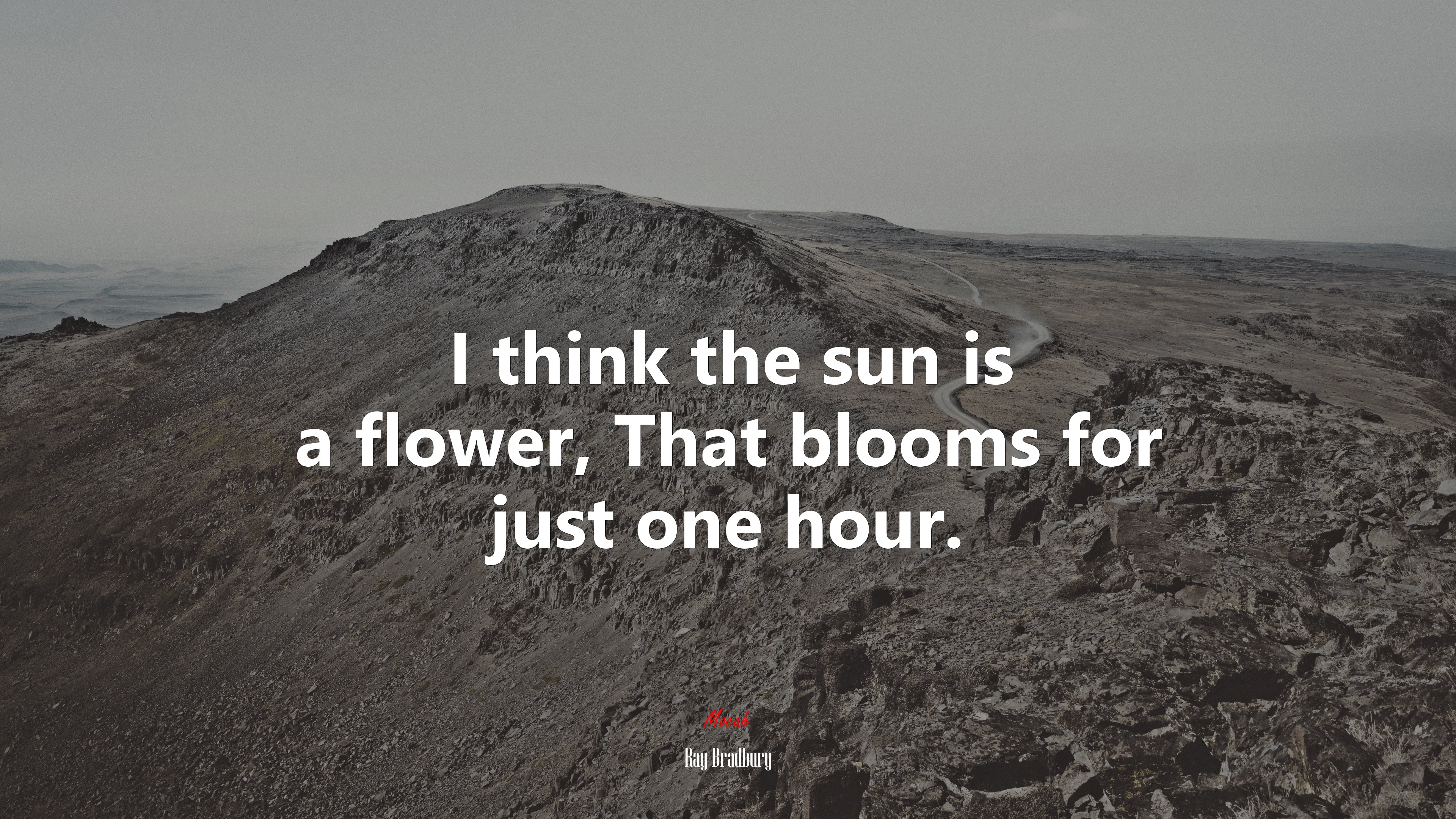 I think the sun is a flower, That blooms for just one hour. | Ray Bradbury quote HD Wallpaper