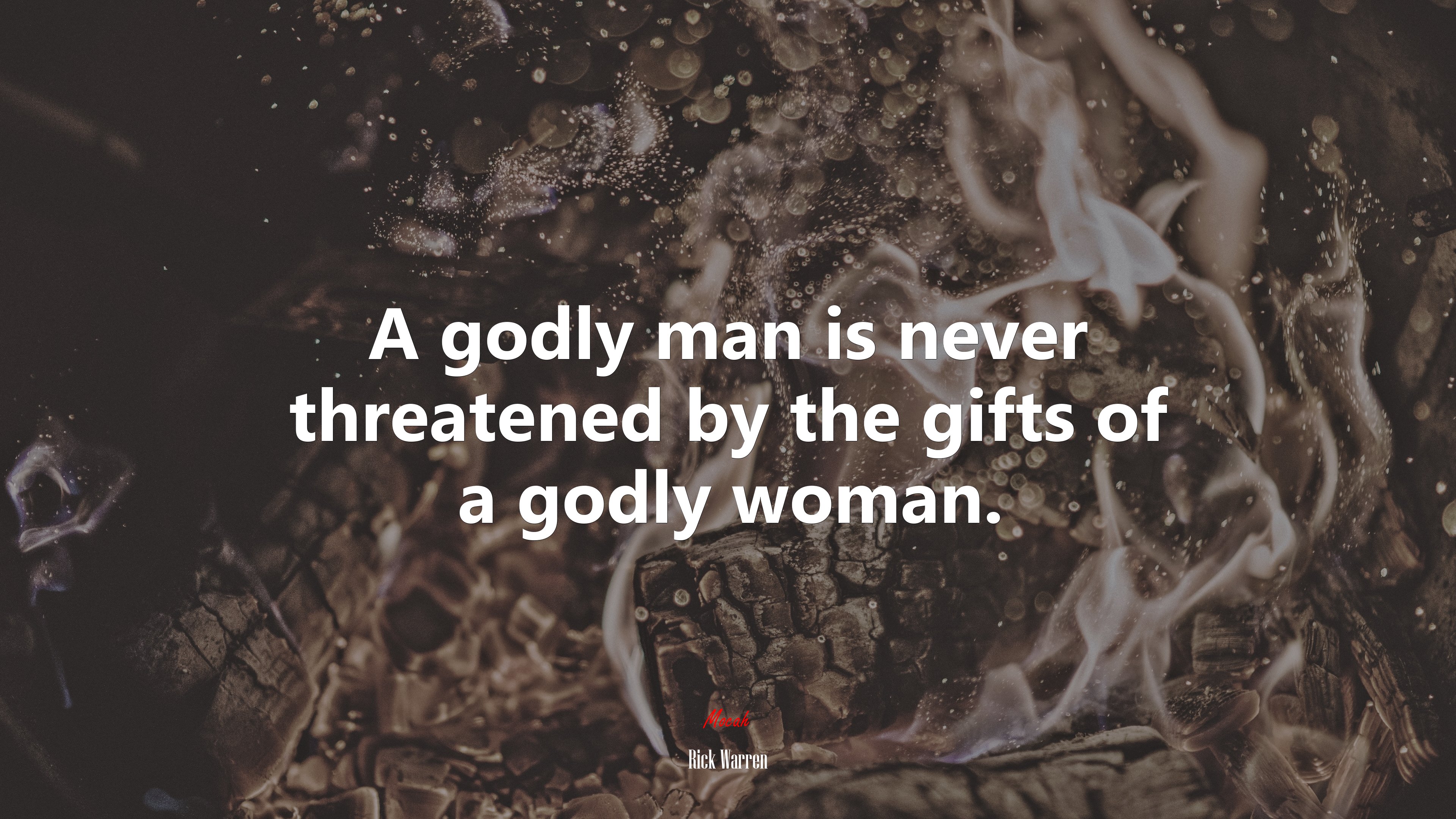 A godly man is never threatened by the gifts of a godly woman. | Rick Warren quote HD Wallpaper