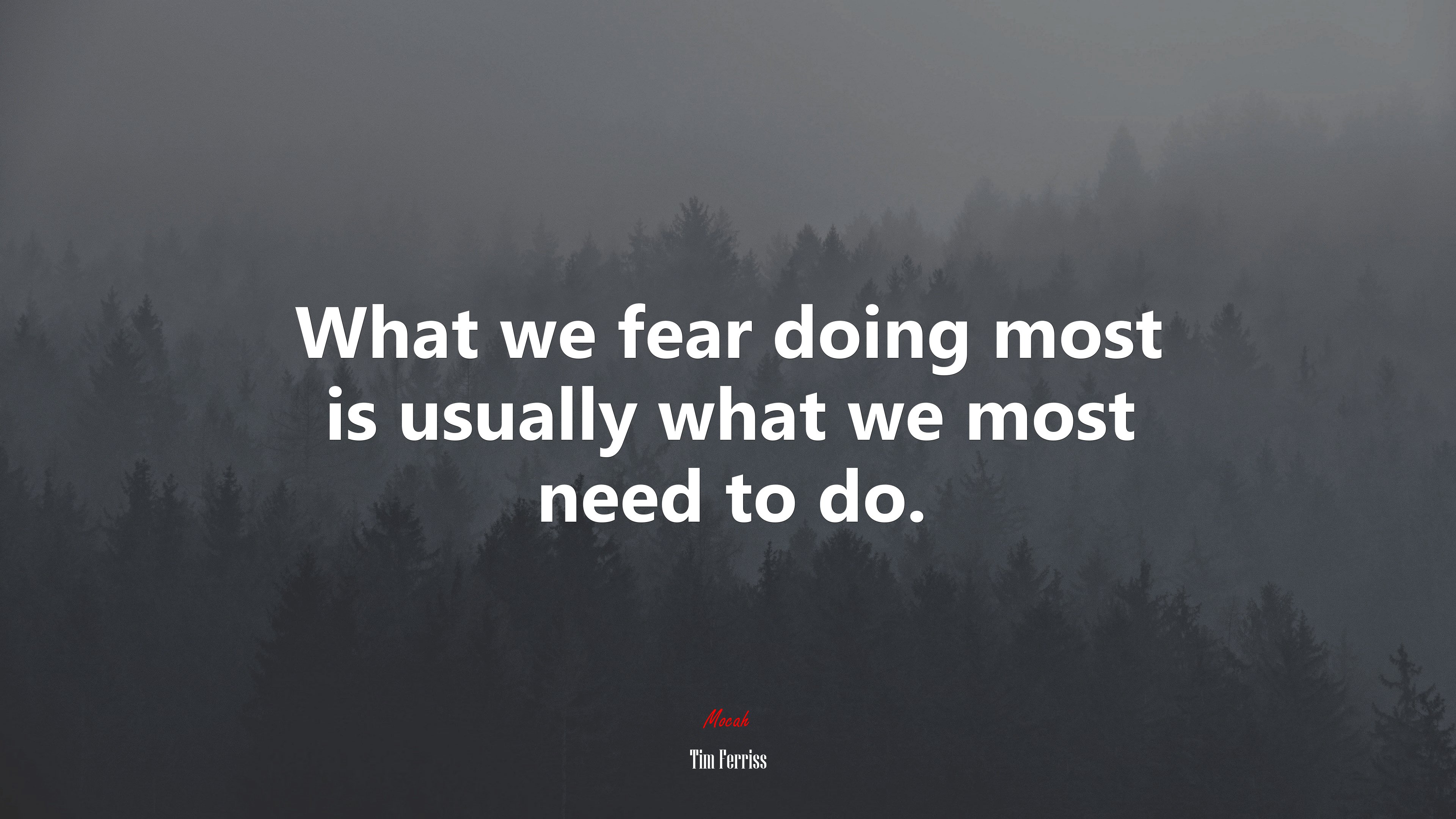 What we fear doing most is usually what we most need to do. | Tim Ferriss quote HD Wallpaper
