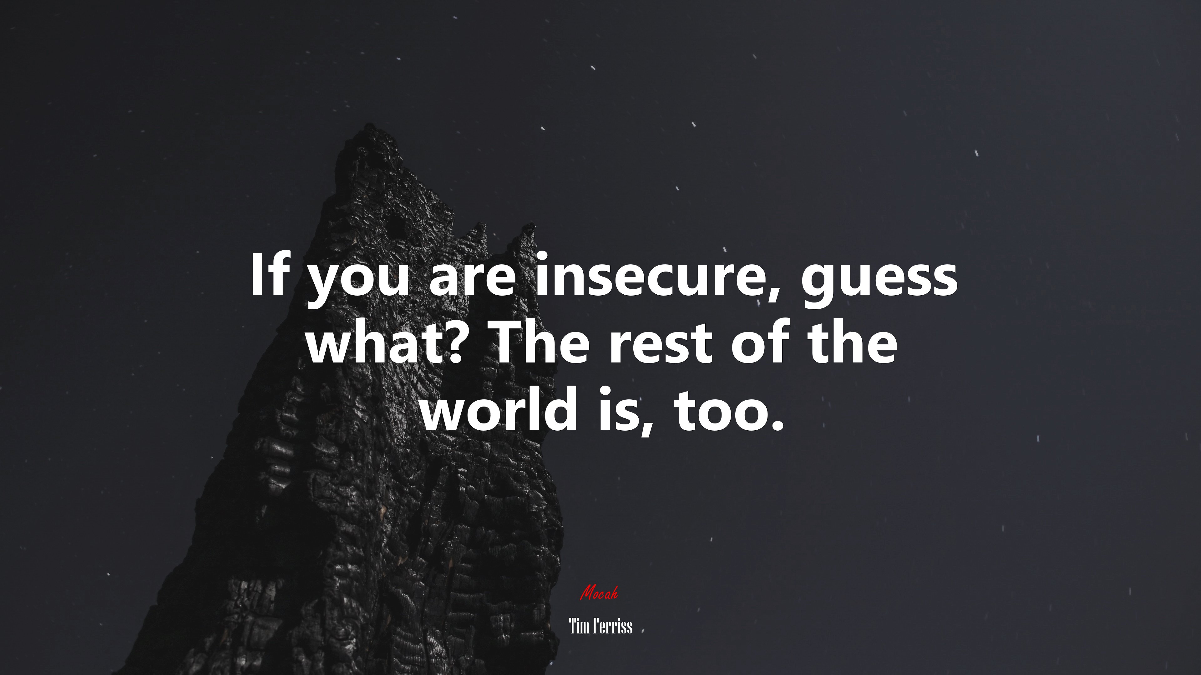 If you are insecure, guess what? The rest of the world is, too. | Tim Ferriss quote HD Wallpaper