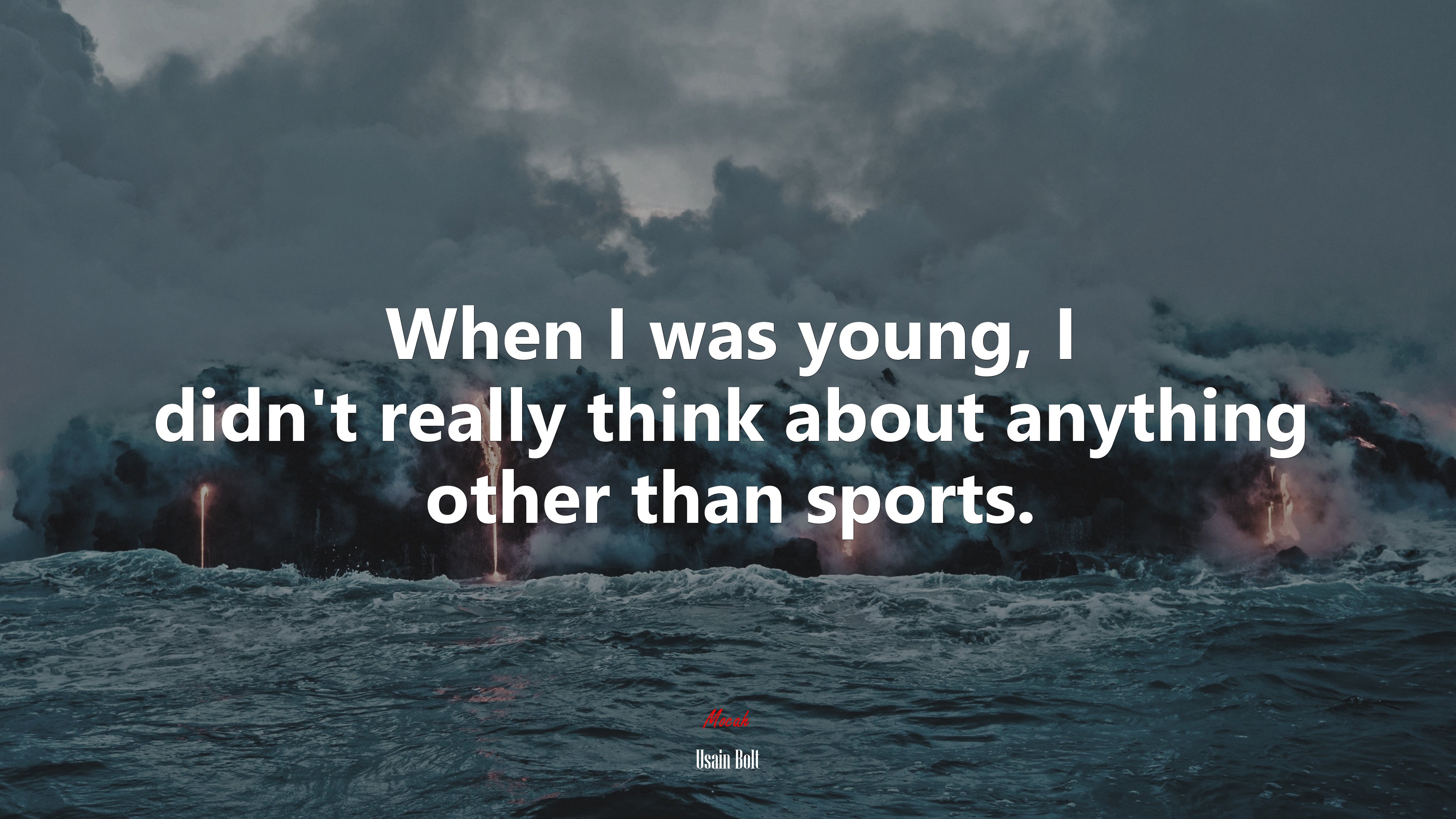 When I was young, I didn’t really think about anything other than sports. | Usain Bolt quote HD Wallpaper