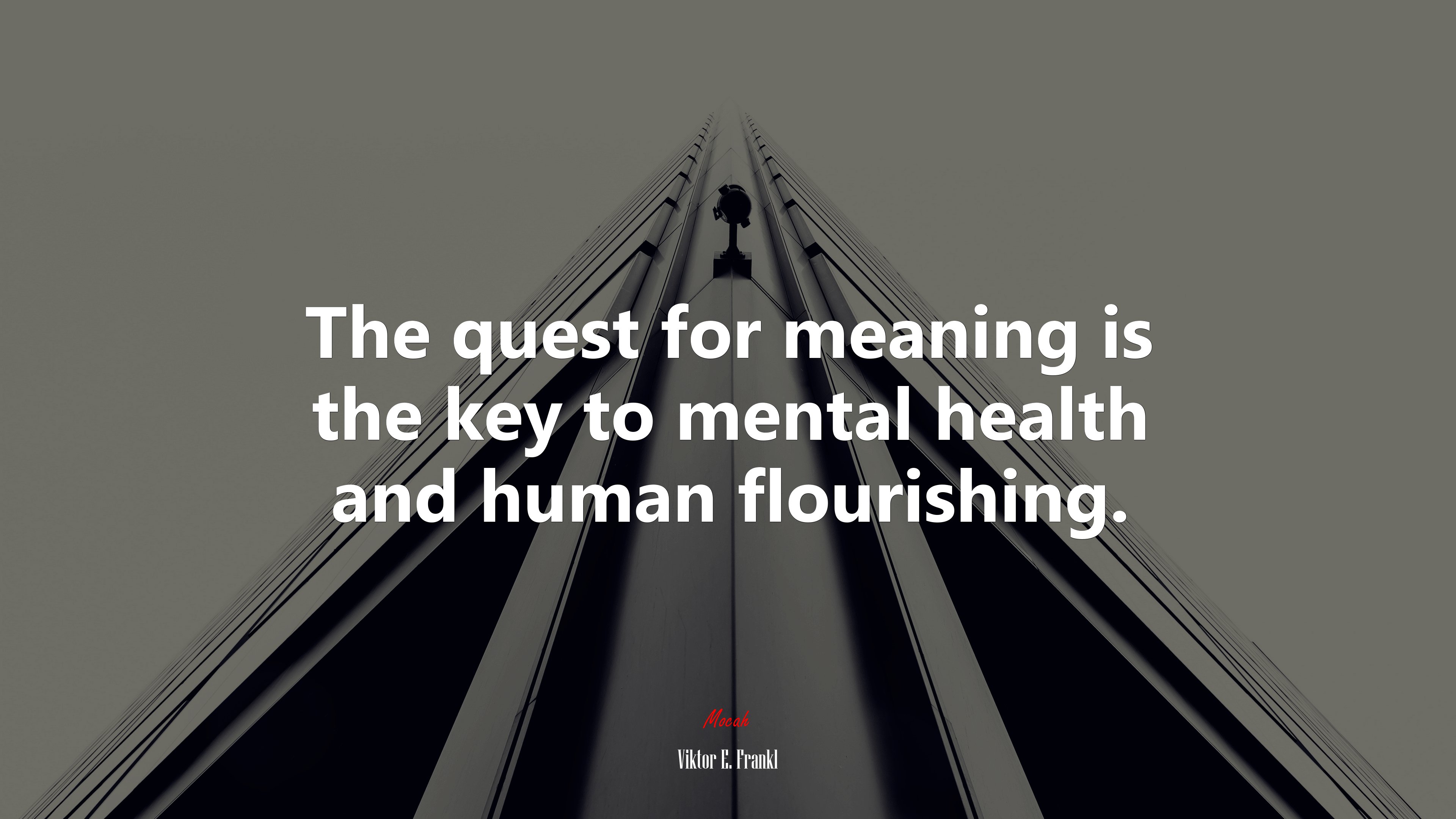The quest for meaning is the key to mental health and human flourishing. | Viktor E. Frankl quote HD Wallpaper