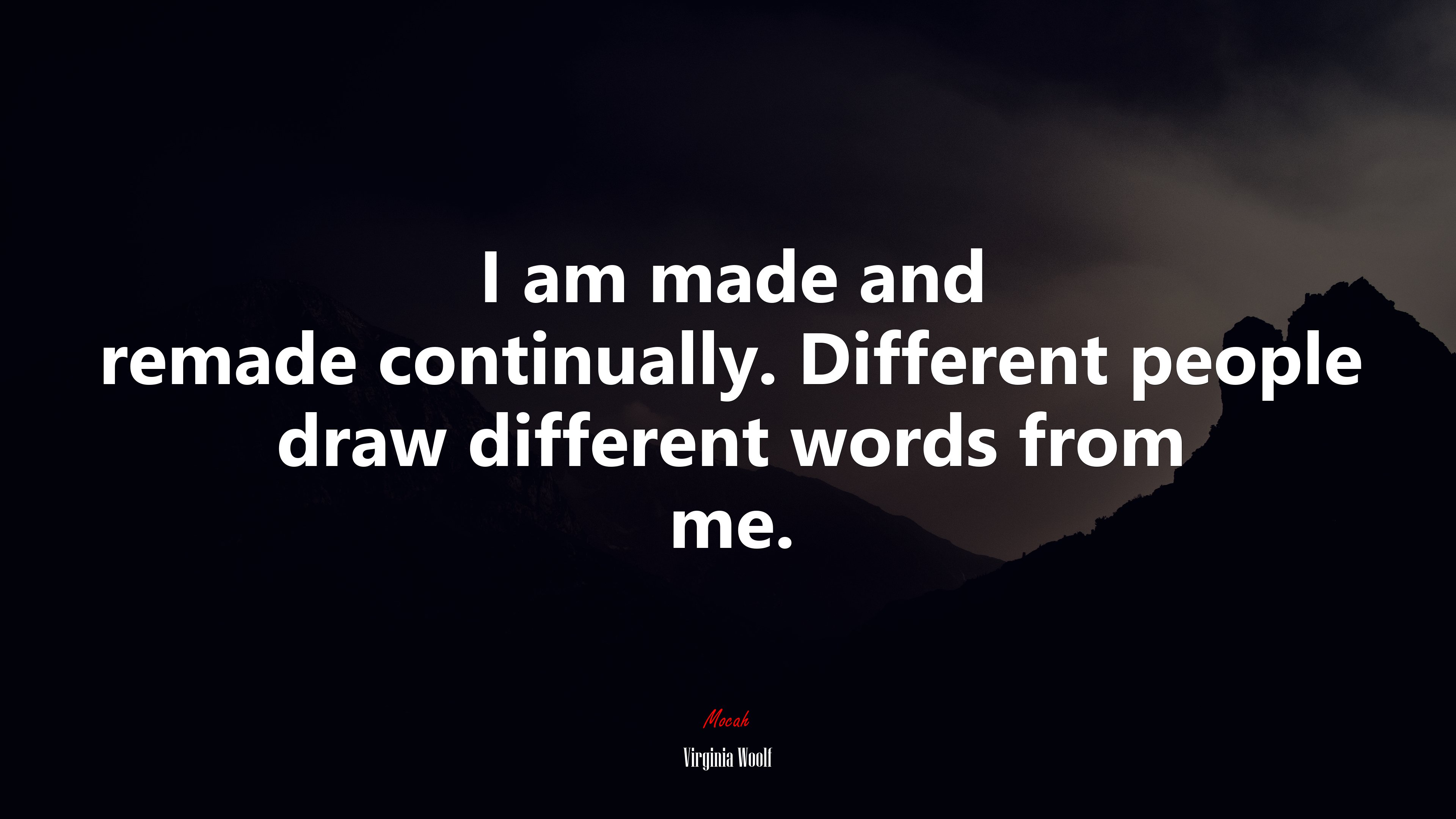 I am made and remade continually. Different people draw different words from me. | Virginia Woolf quote HD Wallpaper