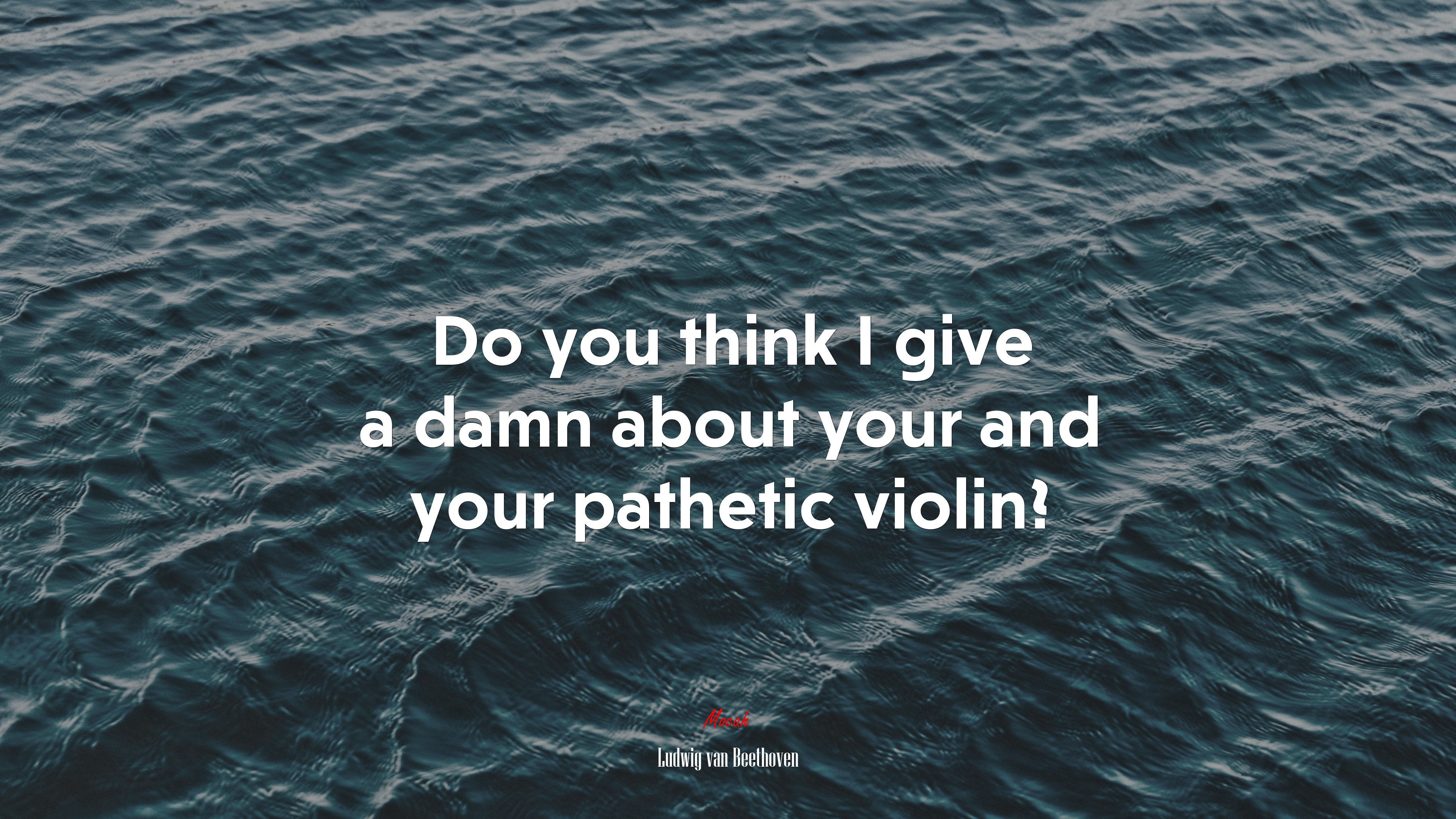 Do you think I give a damn about your and your pathetic violin? | Ludwig van Beethoven quote HD Wallpaper