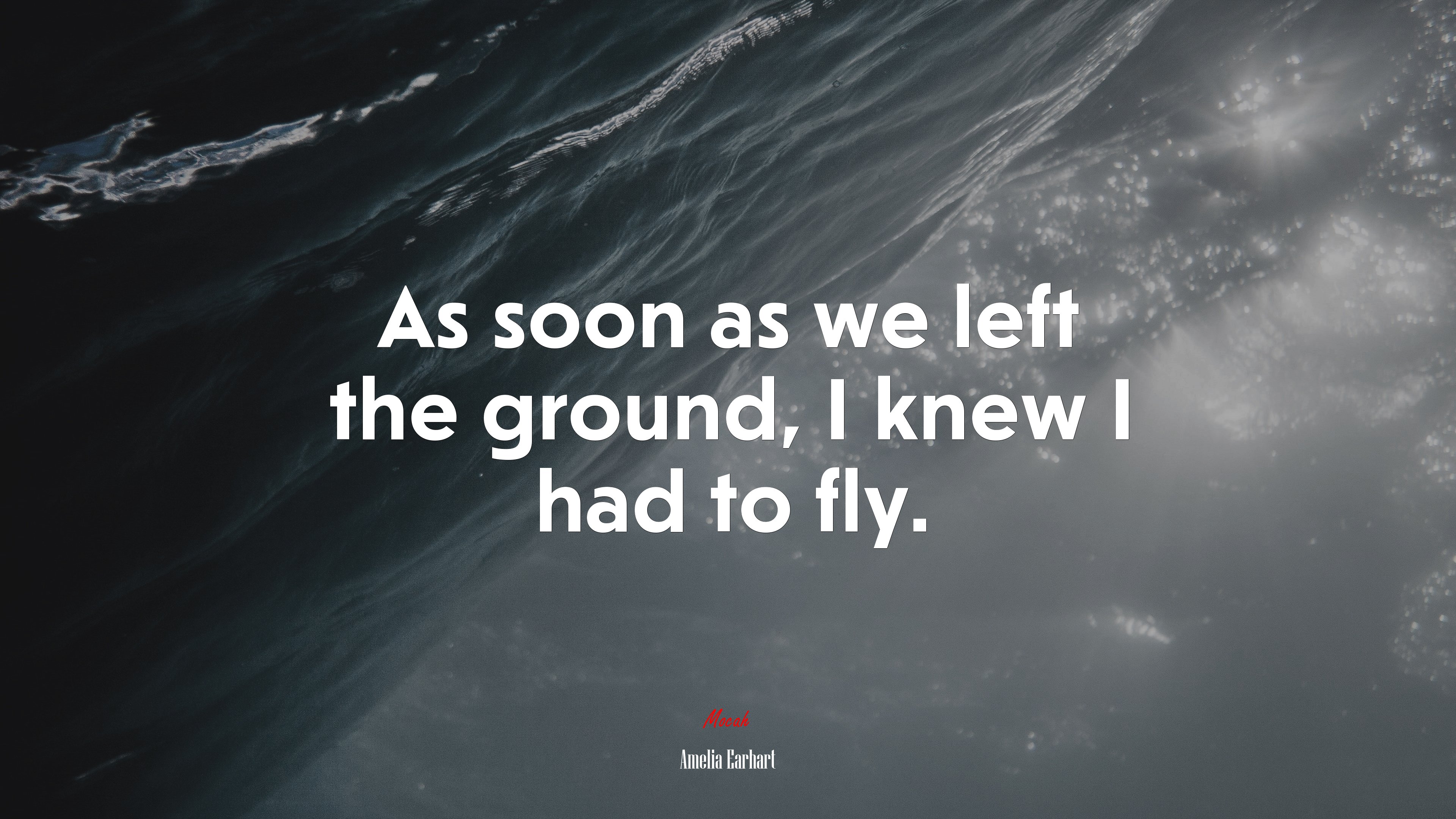 As soon as we left the ground, I knew I had to fly. | Amelia Earhart quote HD Wallpaper