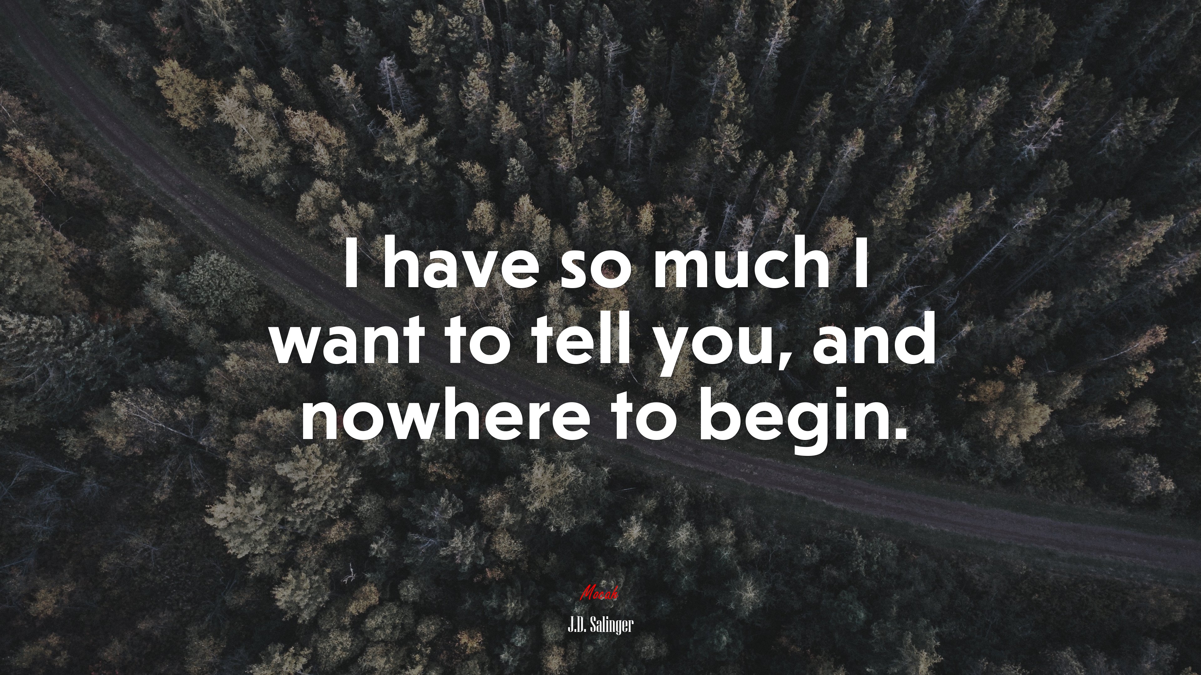 I have so much I want to tell you, and nowhere to begin. | J.D. Salinger quote HD Wallpaper