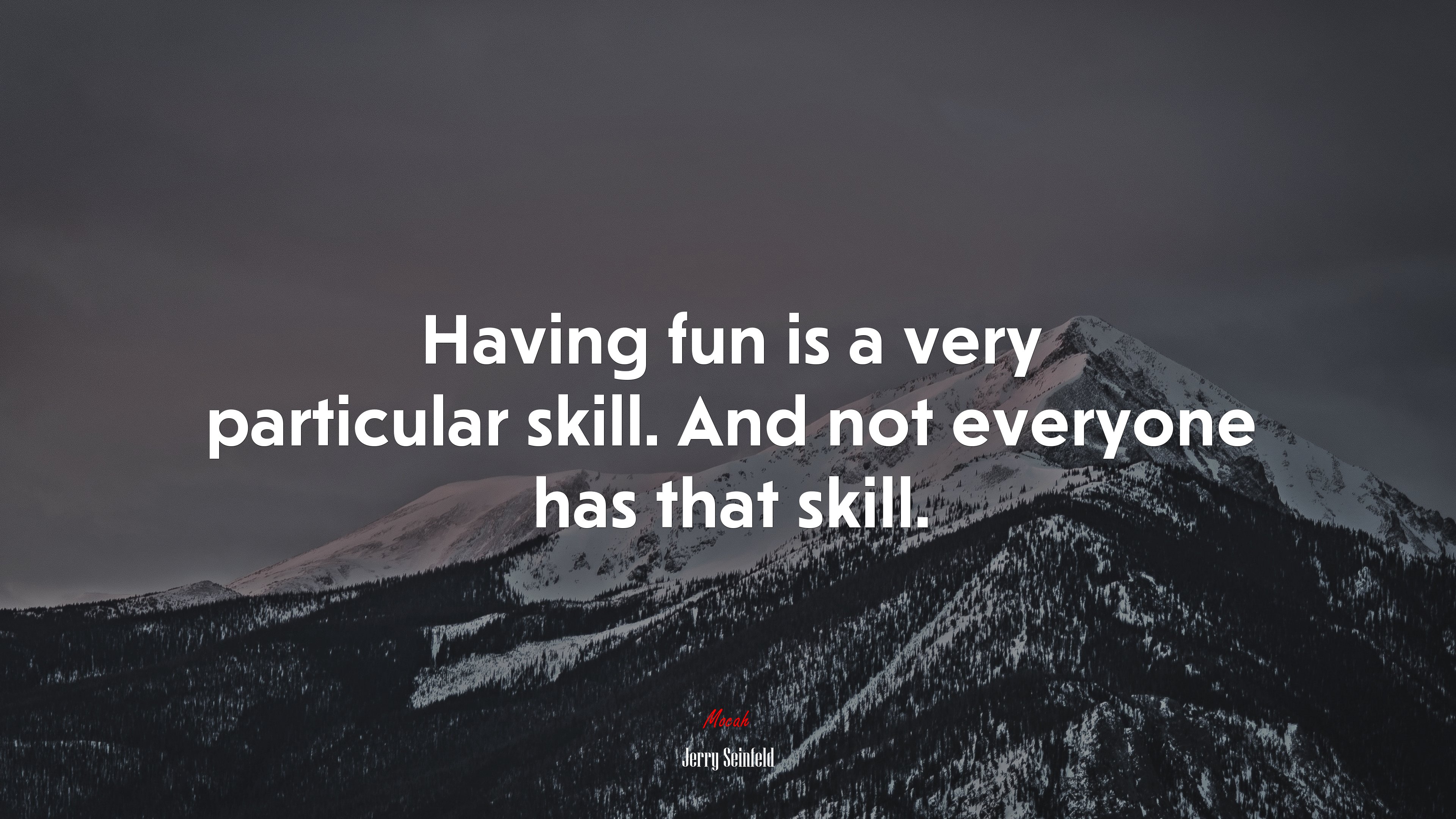 Having fun is a very particular skill. And not everyone has that skill. | Jerry Seinfeld quote HD Wallpaper
