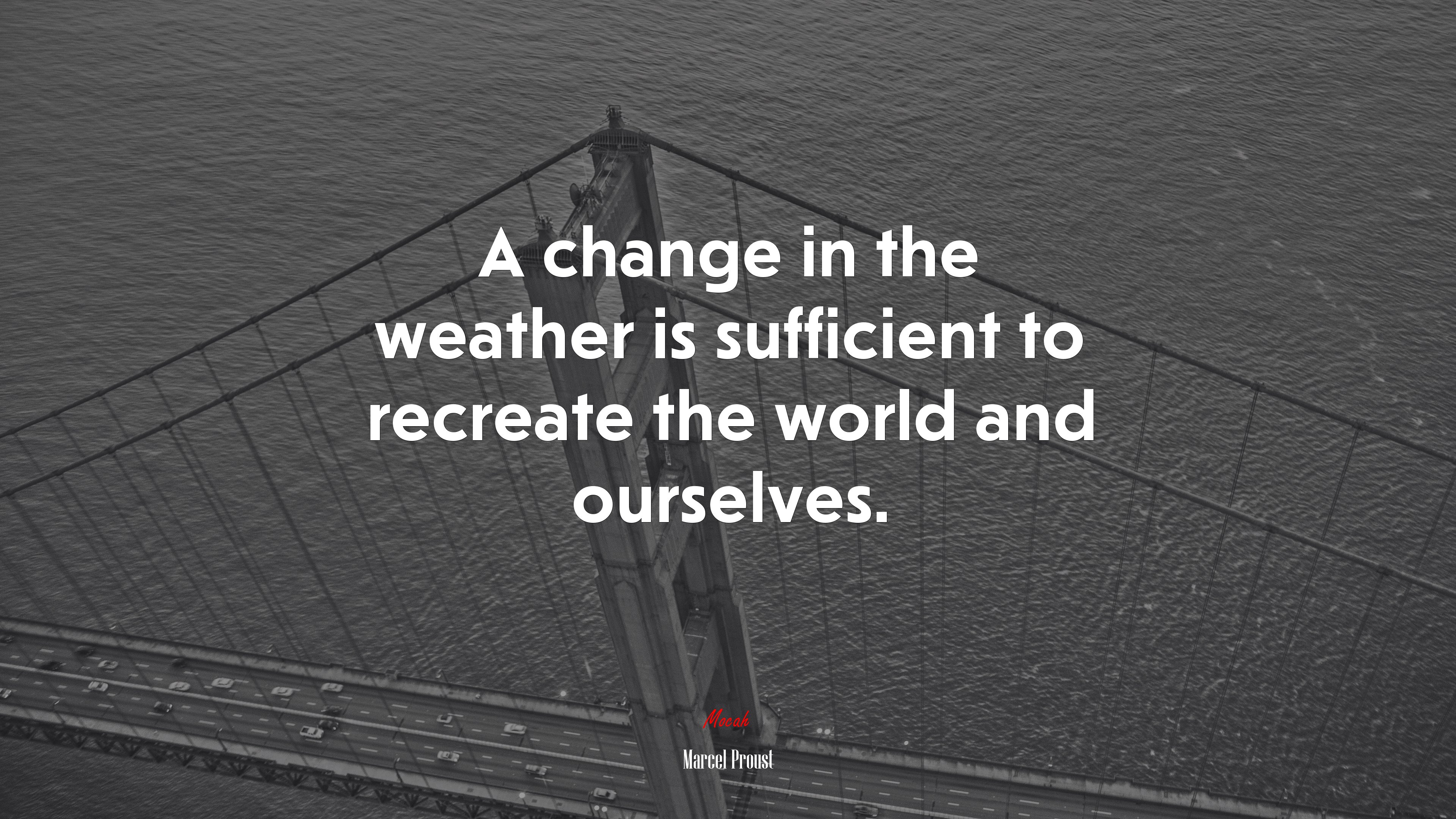 A change in the weather is sufficient to recreate the world and ourselves. | Marcel Proust quote HD Wallpaper