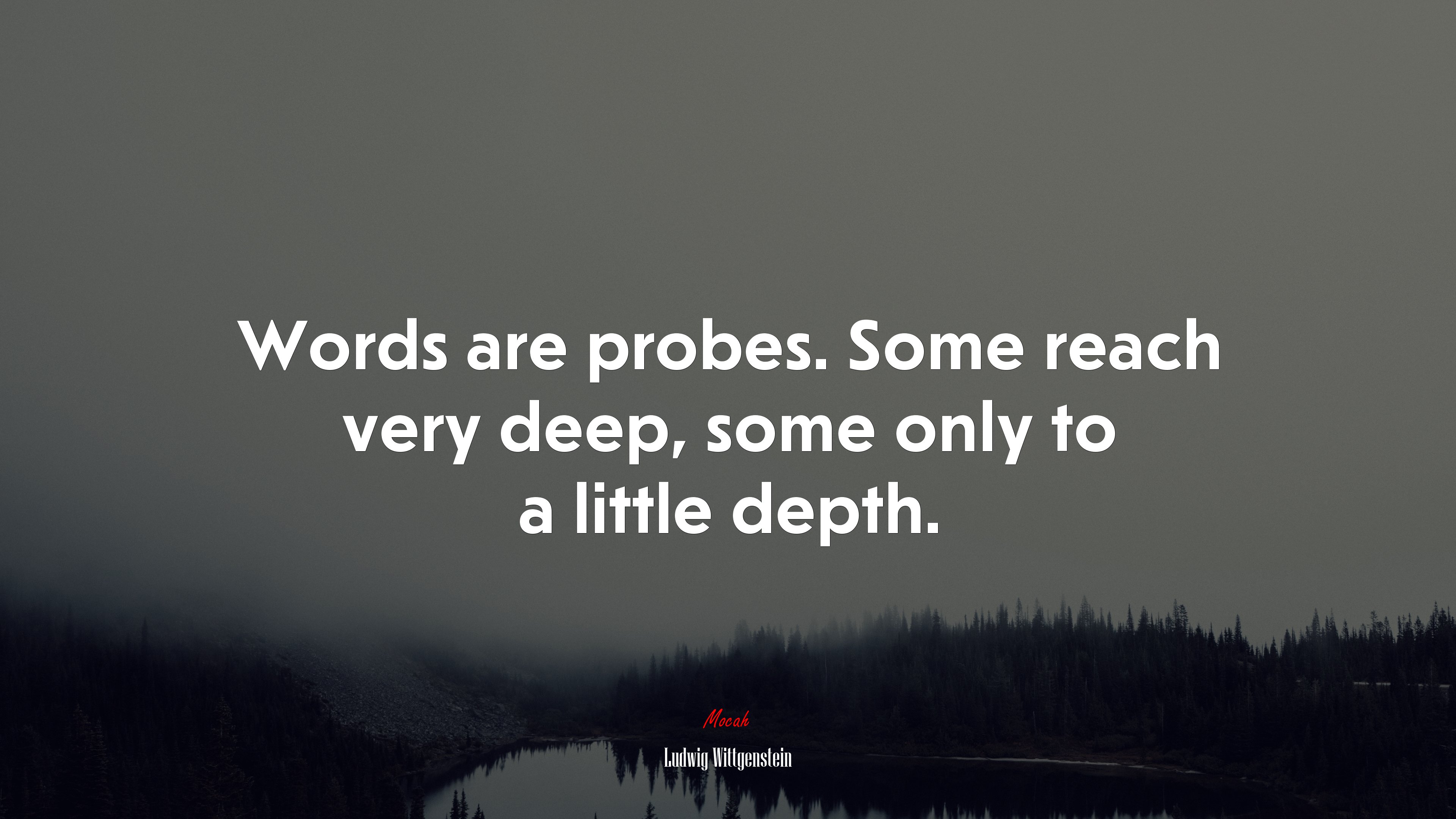 Words are probes. Some reach very deep, some only to a little depth. | Ludwig Wittgenstein quote HD Wallpaper