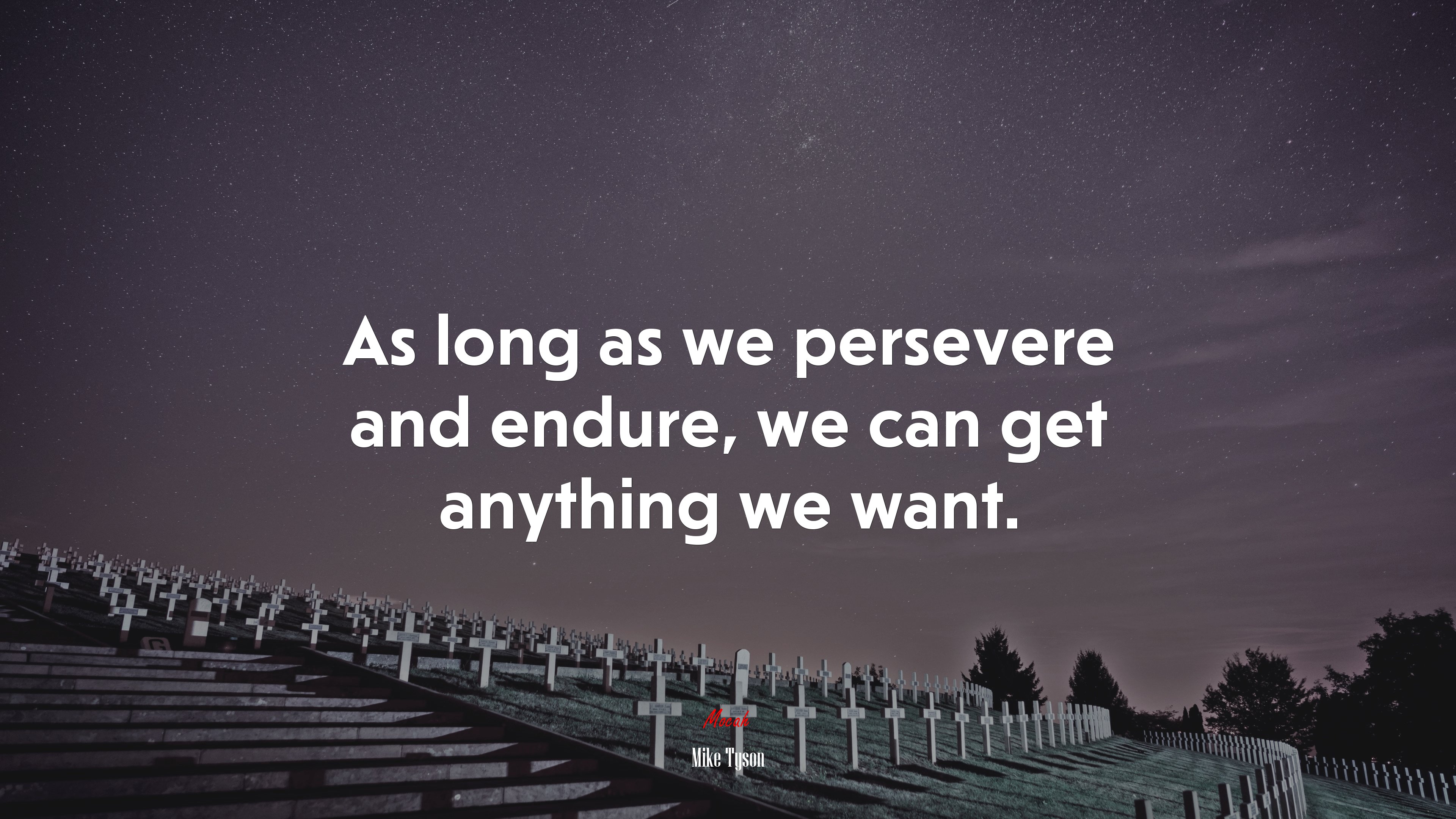 As long as we persevere and endure, we can get anything we want. | Mike Tyson quote HD Wallpaper