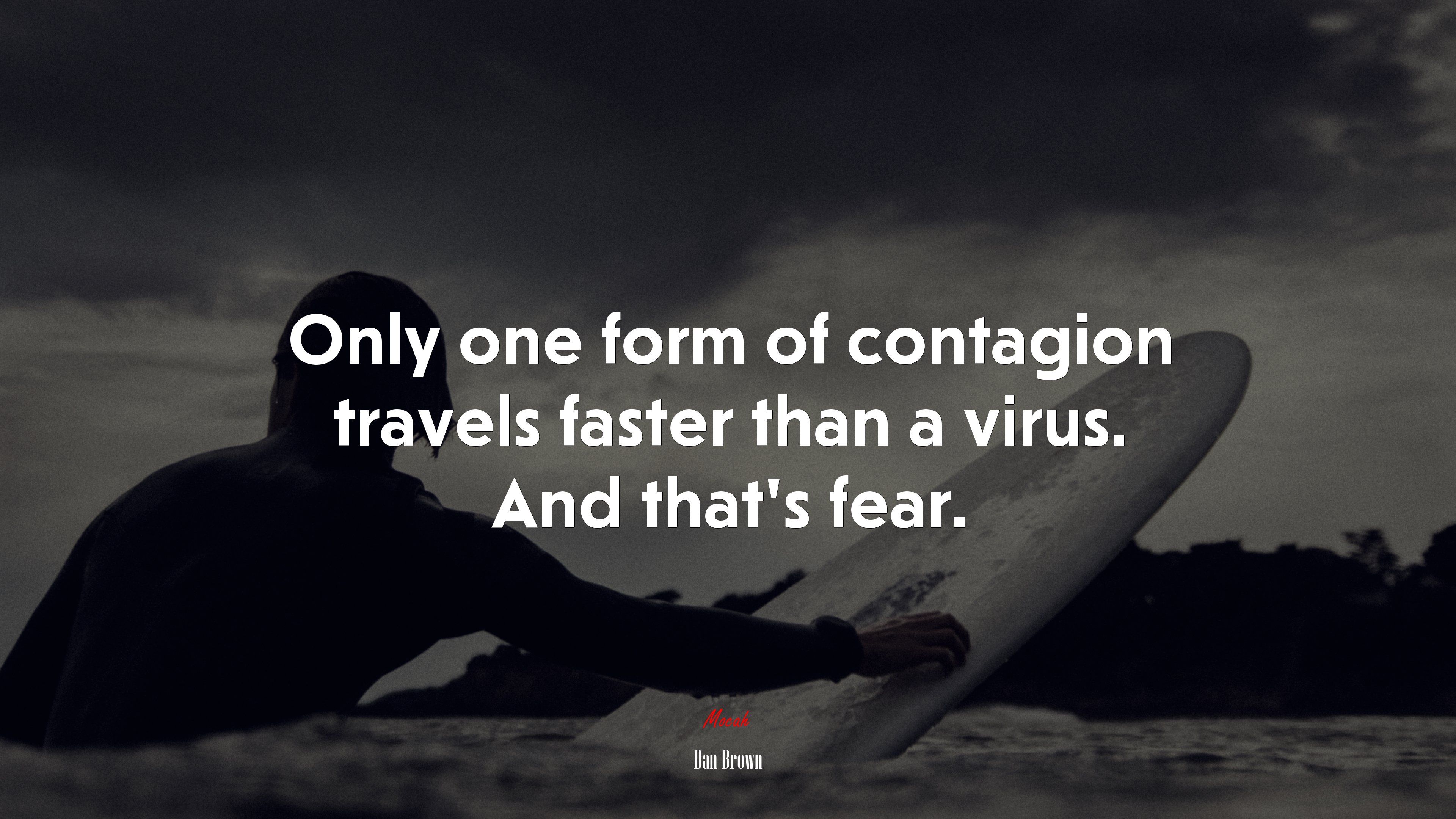 Only one form of contagion travels faster than a virus. And that’s fear. | Dan Brown quote HD Wallpaper