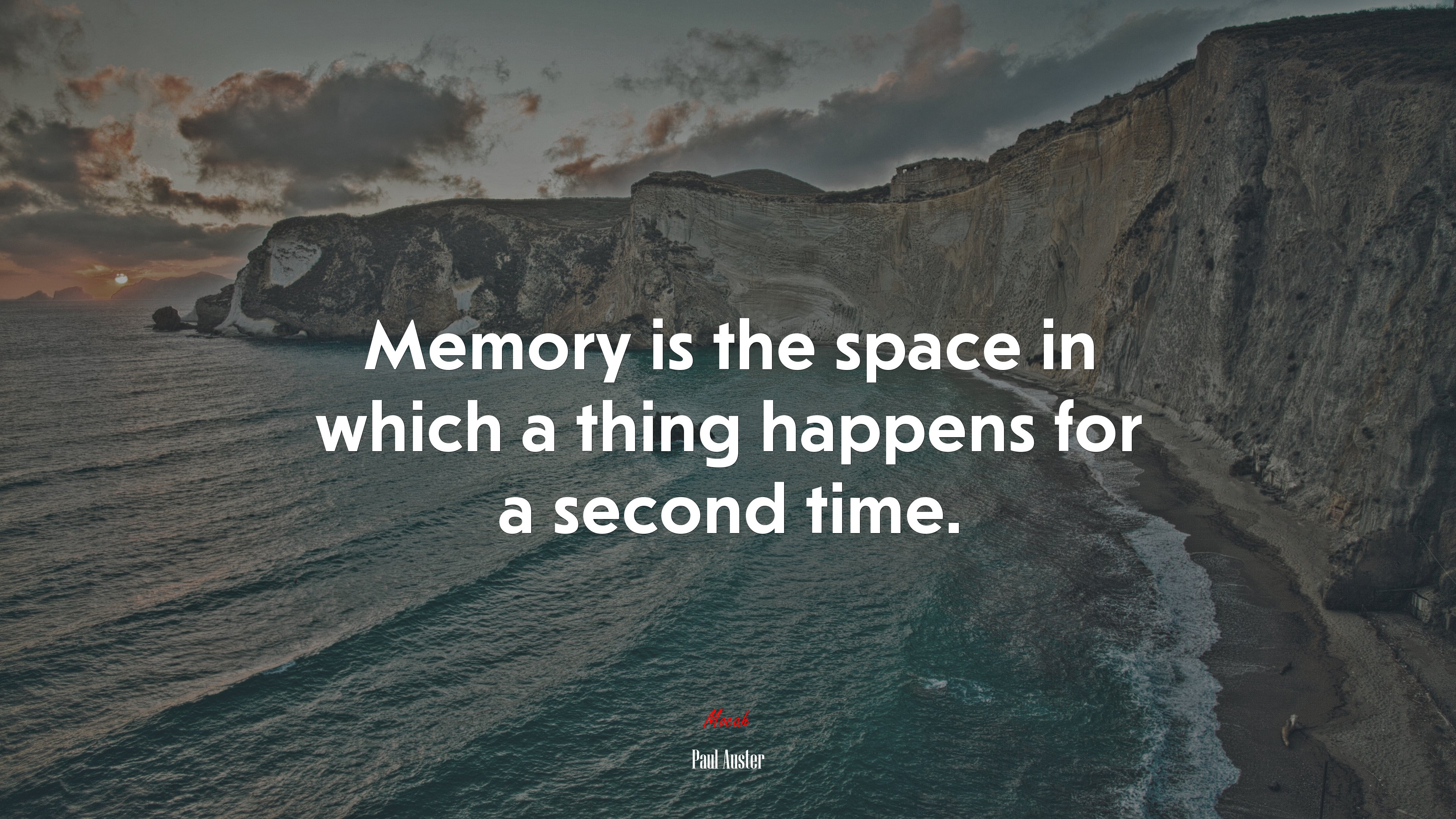 Memory is the space in which a thing happens for a second time. | Paul Auster quote HD Wallpaper