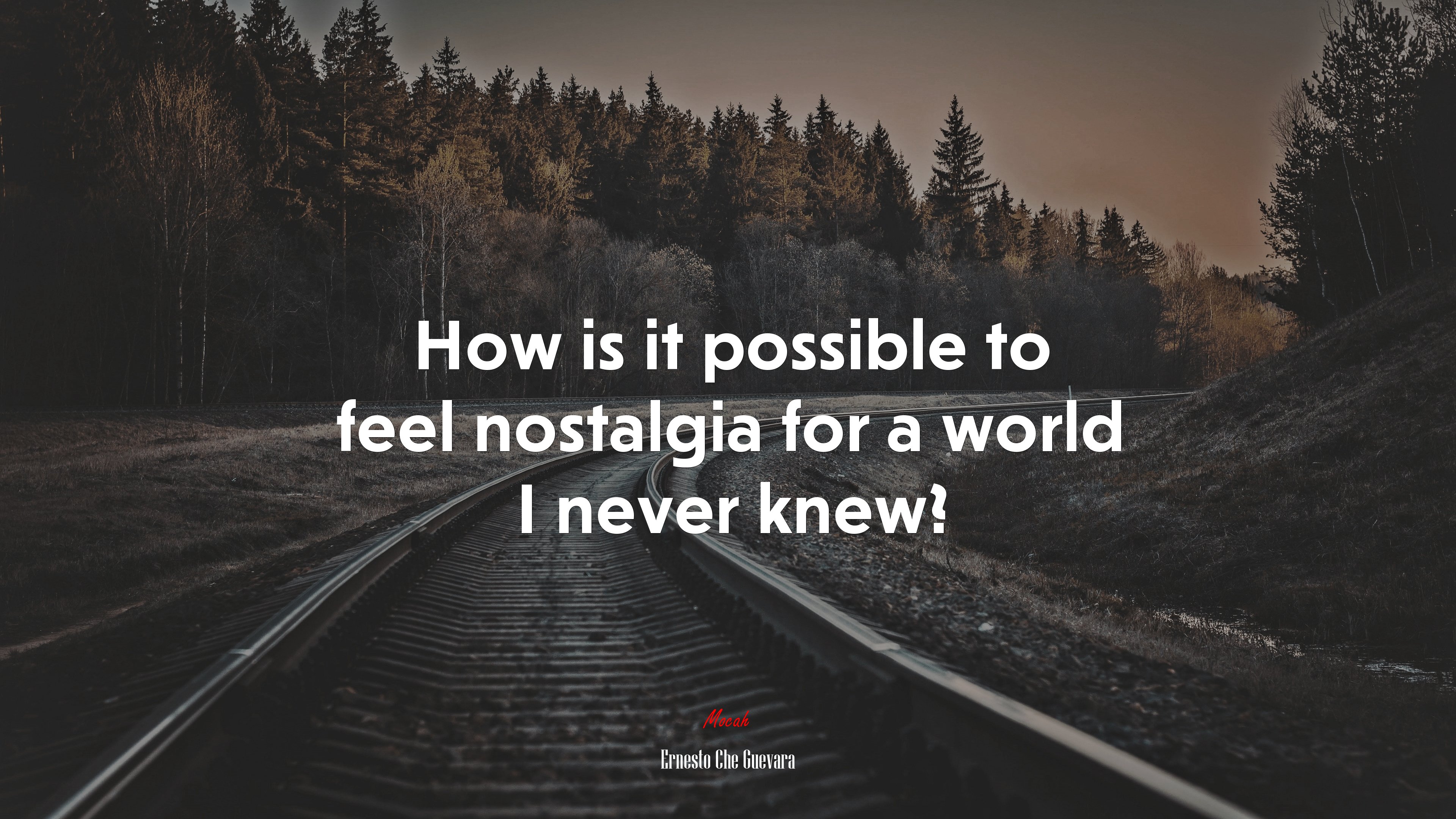 How is it possible to feel nostalgia for a world I never knew? | Ernesto Che Guevara quote HD Wallpaper