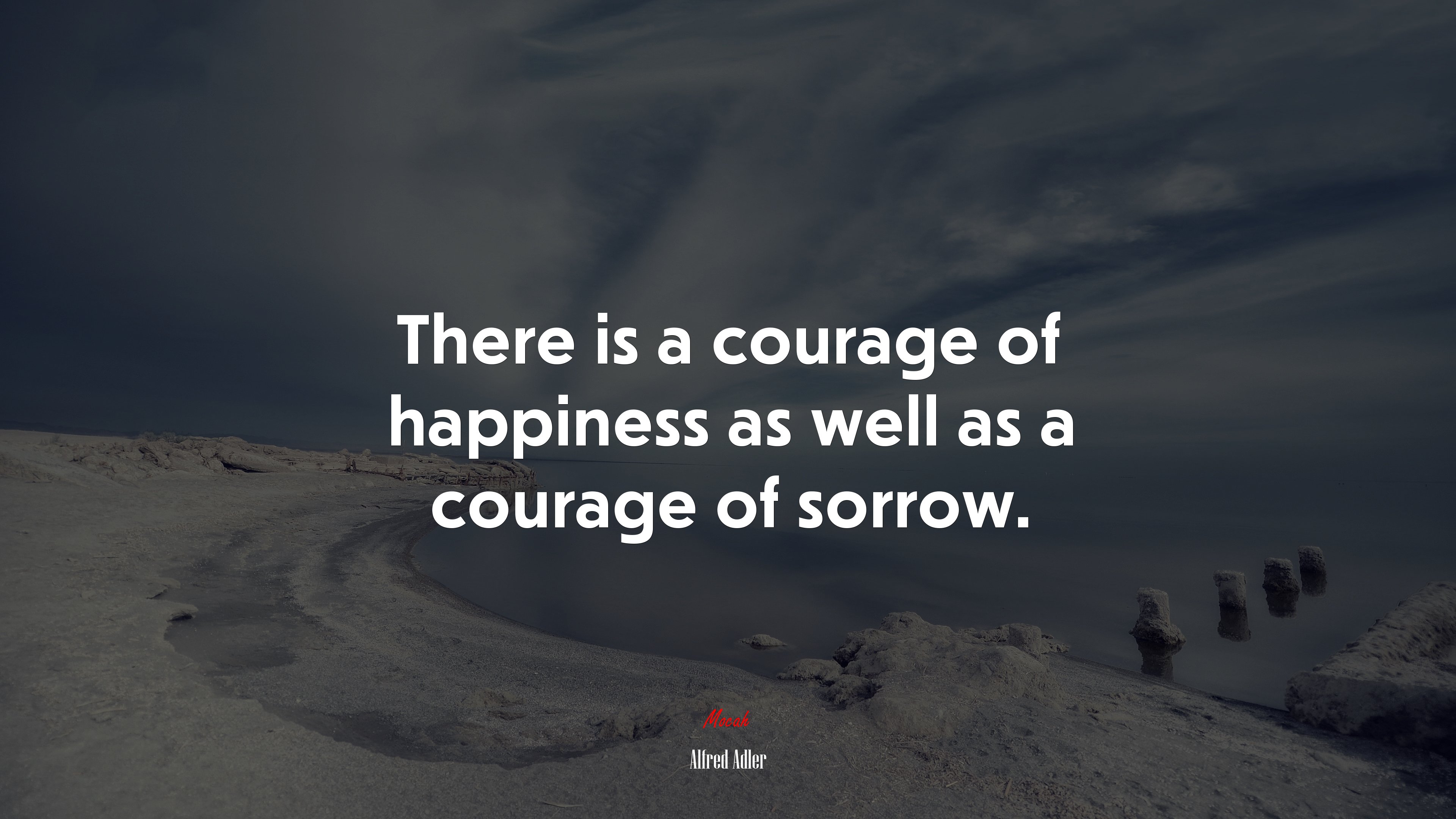 There is a courage of happiness as well as a courage of sorrow. | Alfred Adler quote HD Wallpaper