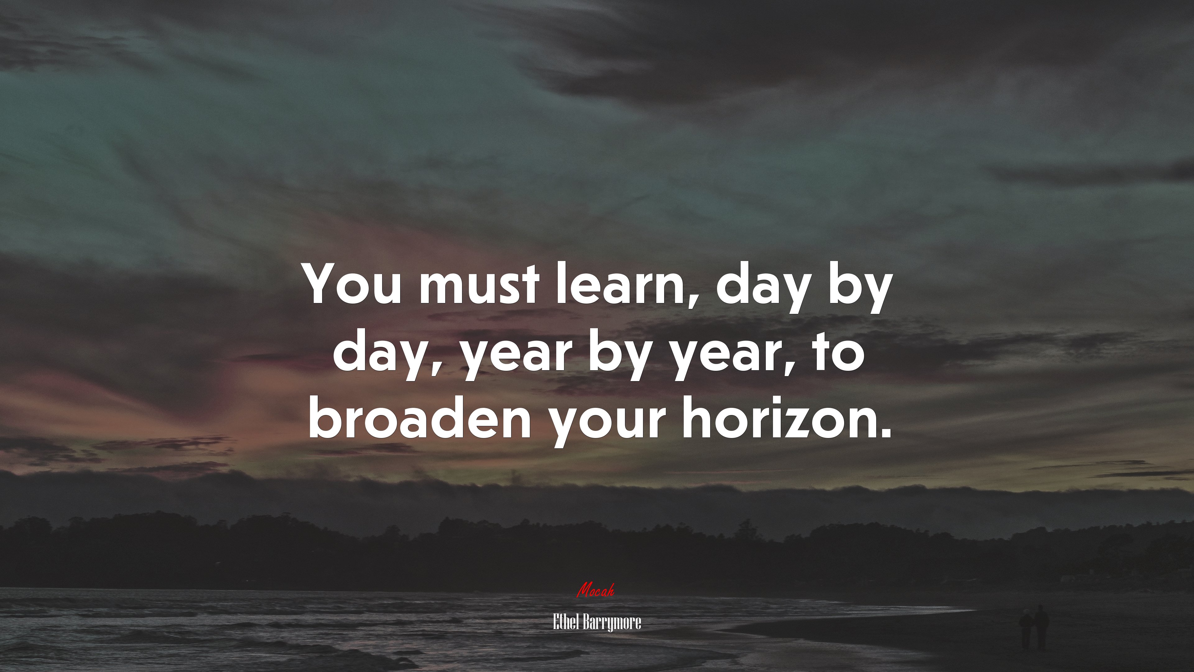 You must learn, day by day, year by year, to broaden your horizon. | Ethel Barrymore quote HD Wallpaper