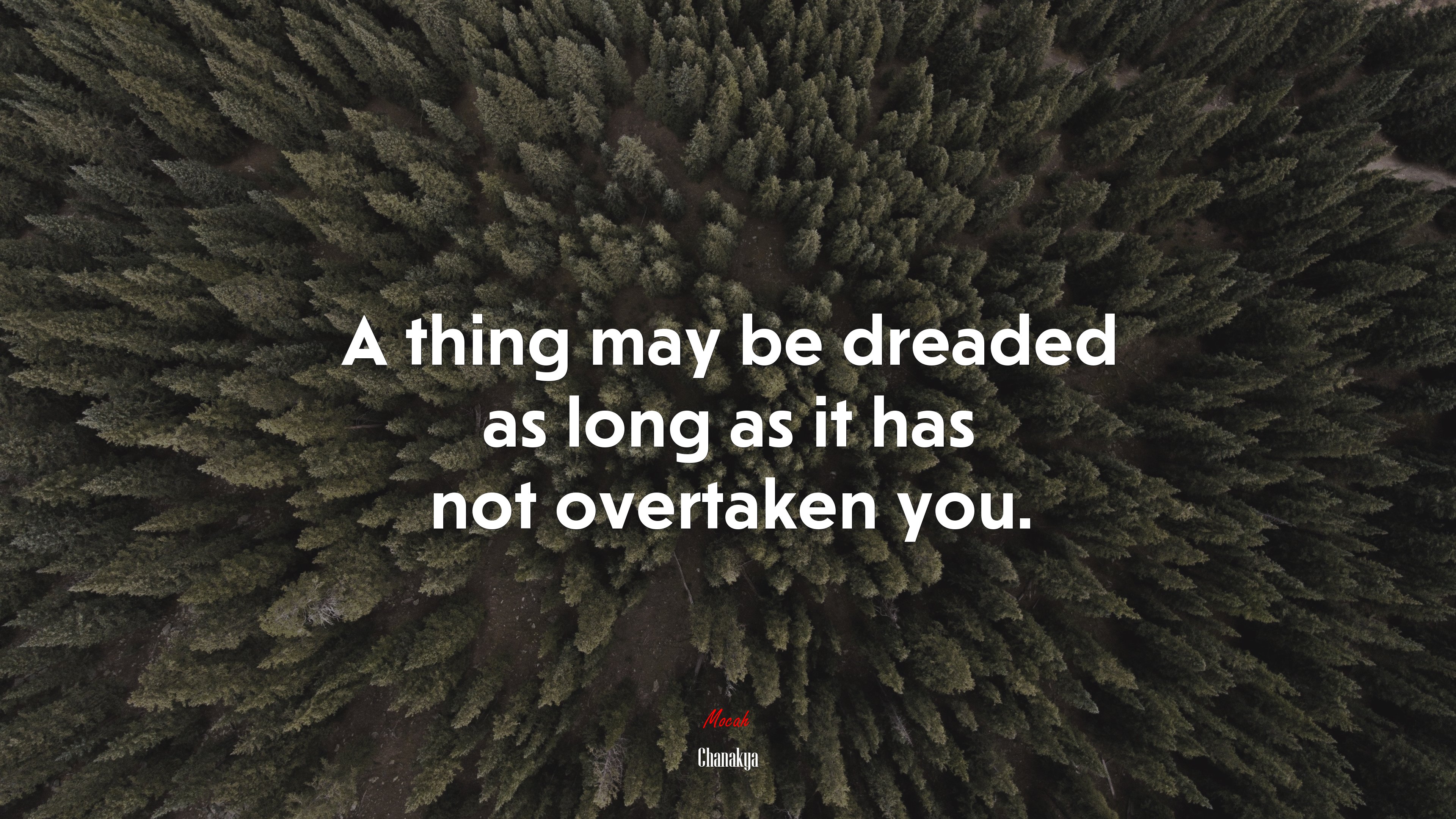 A thing may be dreaded as long as it has not overtaken you. | Chanakya quote HD Wallpaper