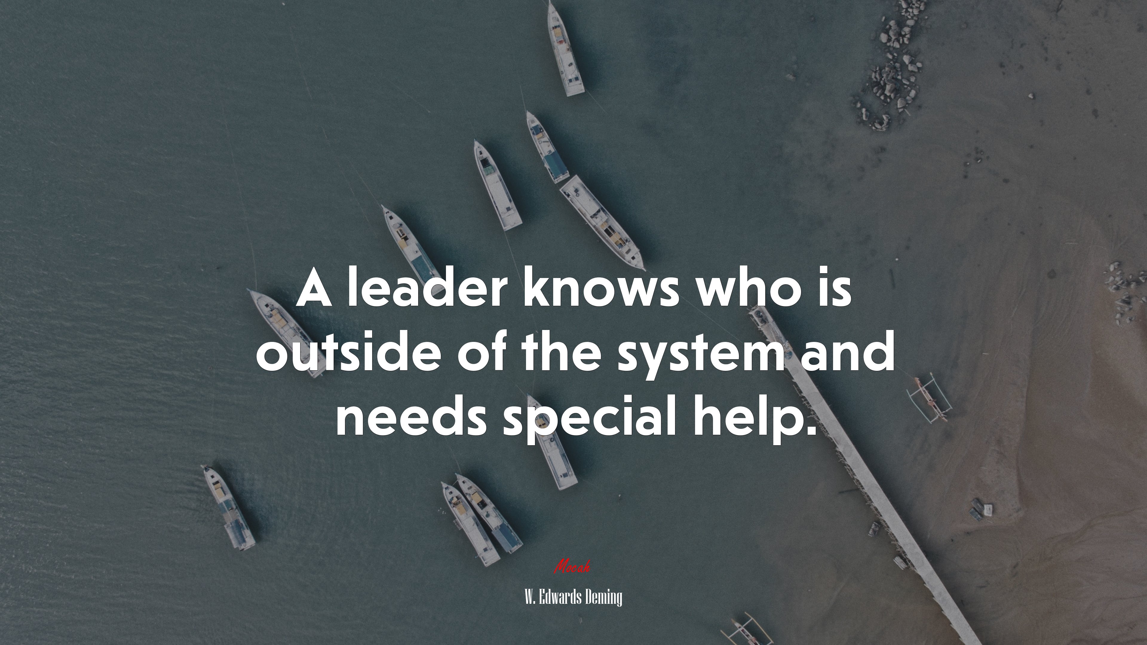 A leader knows who is outside of the system and needs special help. | W. Edwards Deming quote HD Wallpaper
