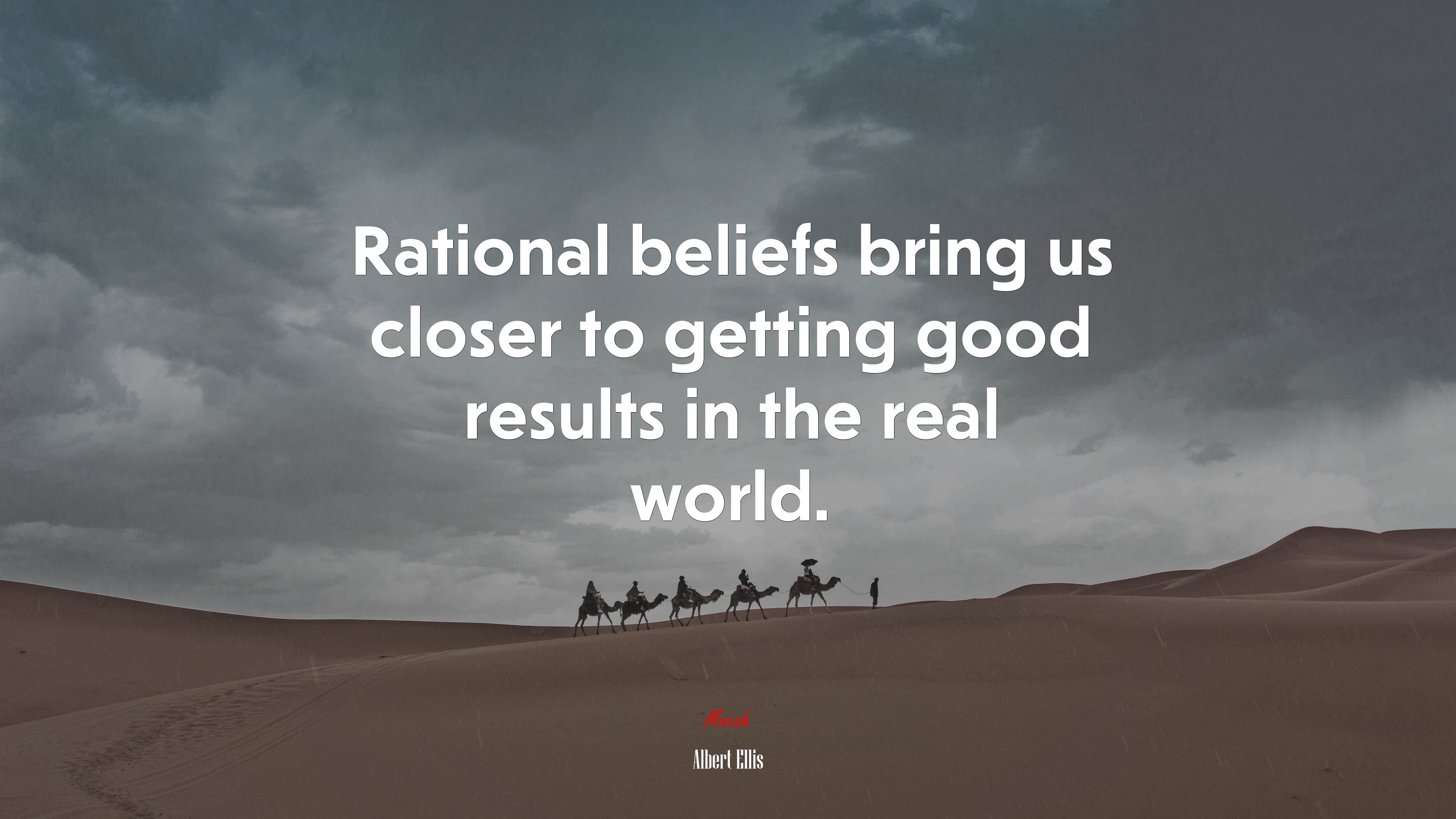 Rational beliefs bring us closer to getting good results in the real world. | Albert Ellis quote HD Wallpaper