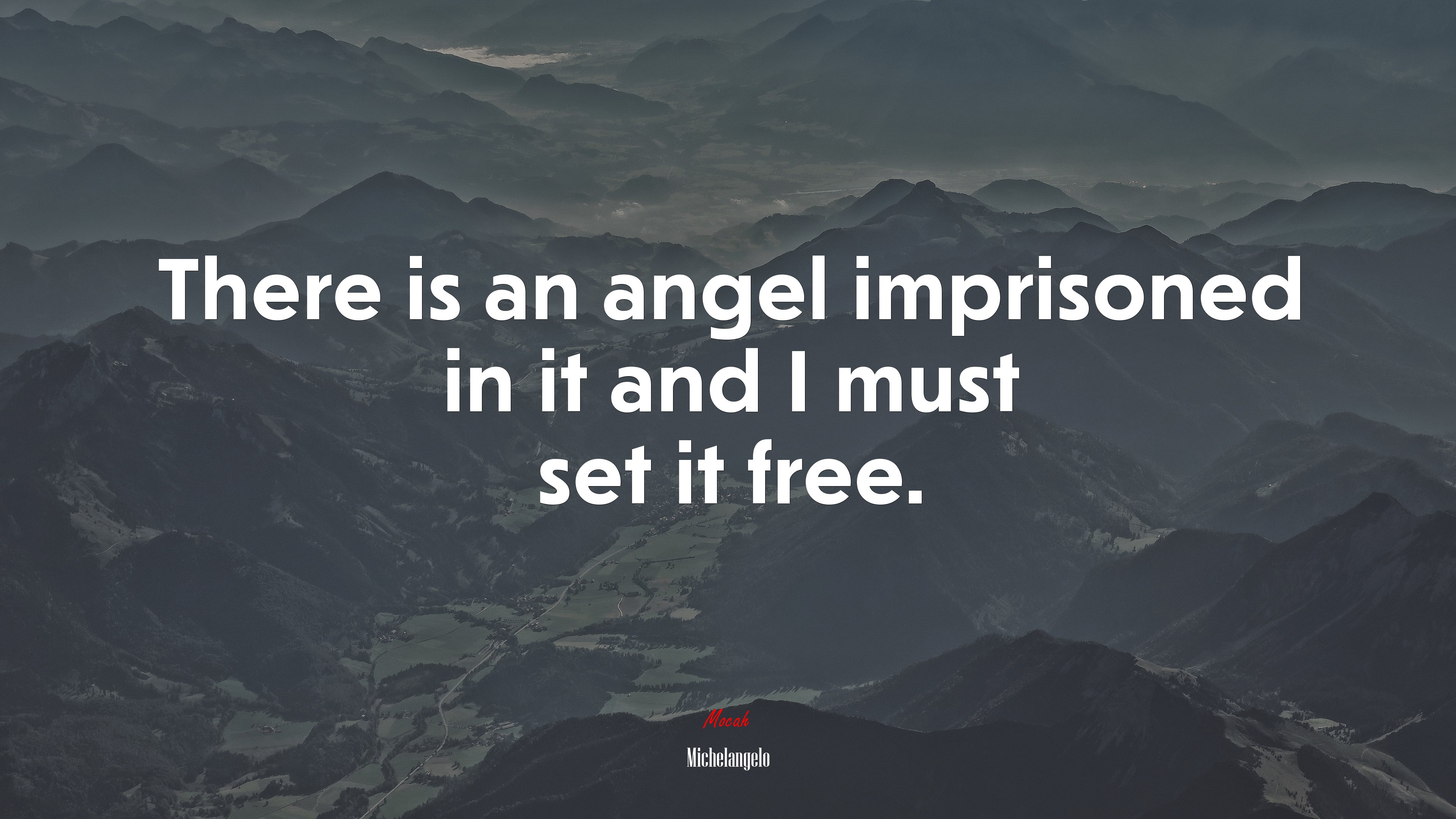 There is an angel imprisoned in it and I must set it free. | Michelangelo quote HD Wallpaper