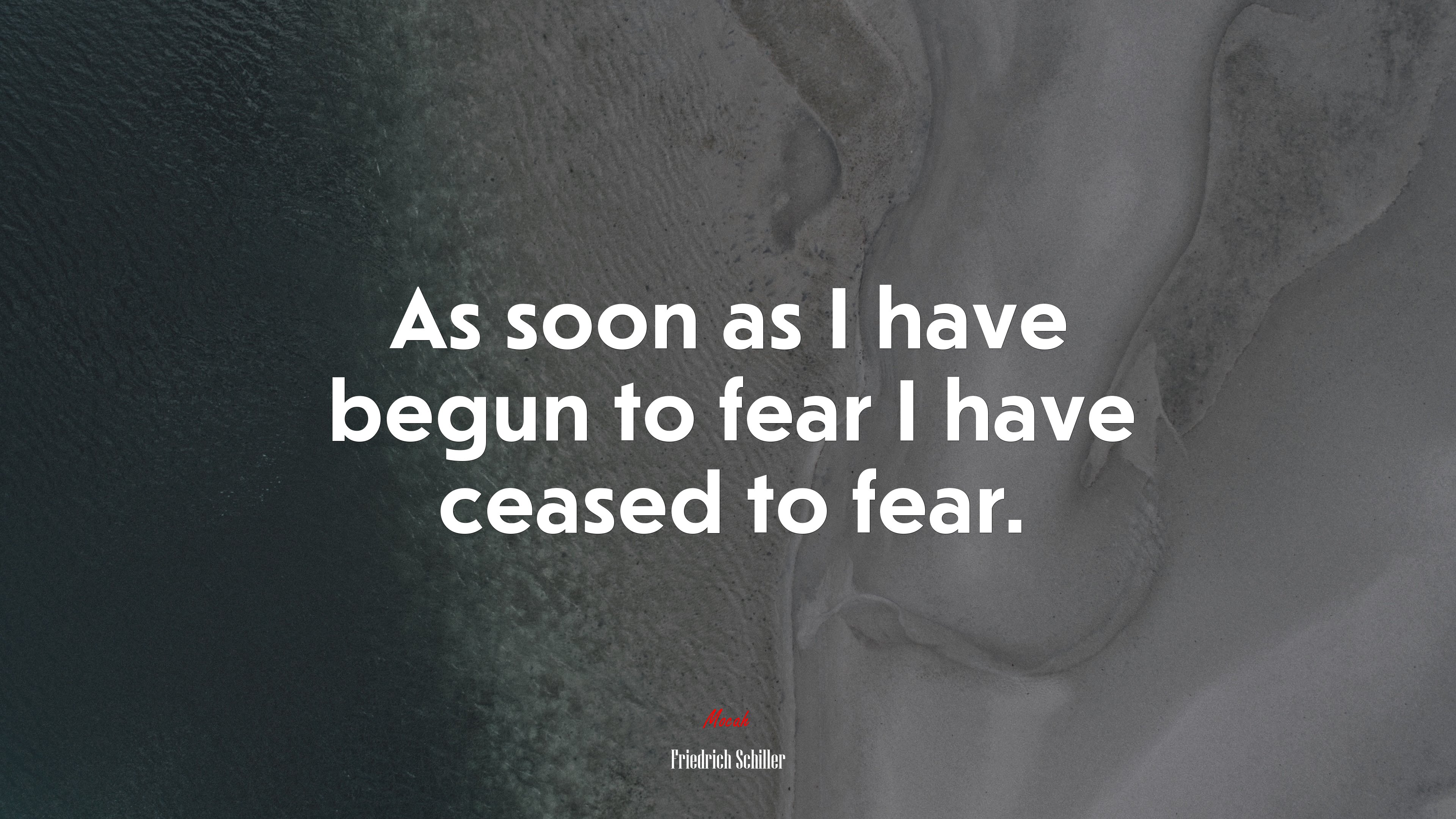 As soon as I have begun to fear I have ceased to fear. | Friedrich Schiller quote HD Wallpaper