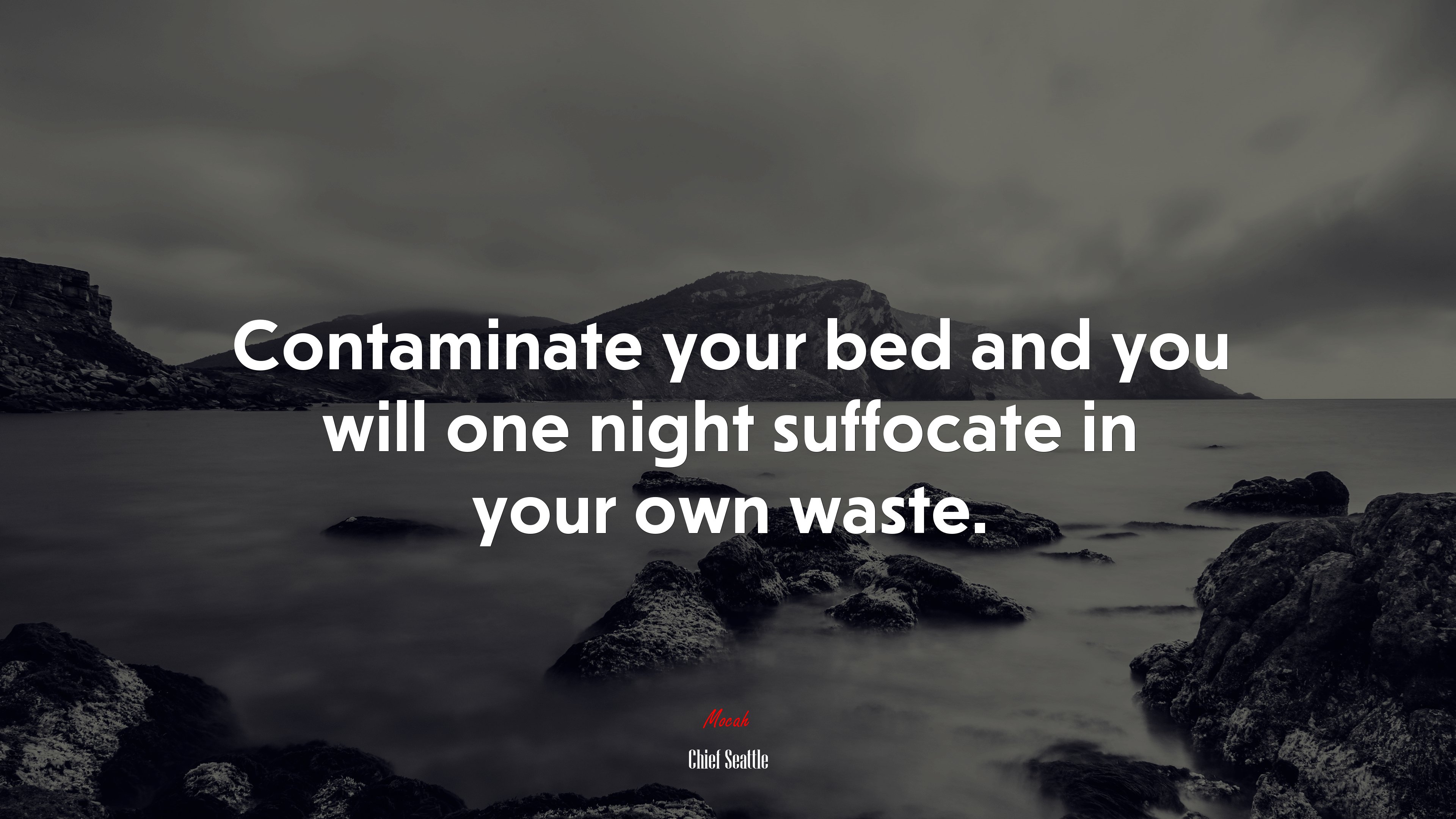 Contaminate your bed and you will one night suffocate in your own waste. | Chief Seattle quote HD Wallpaper