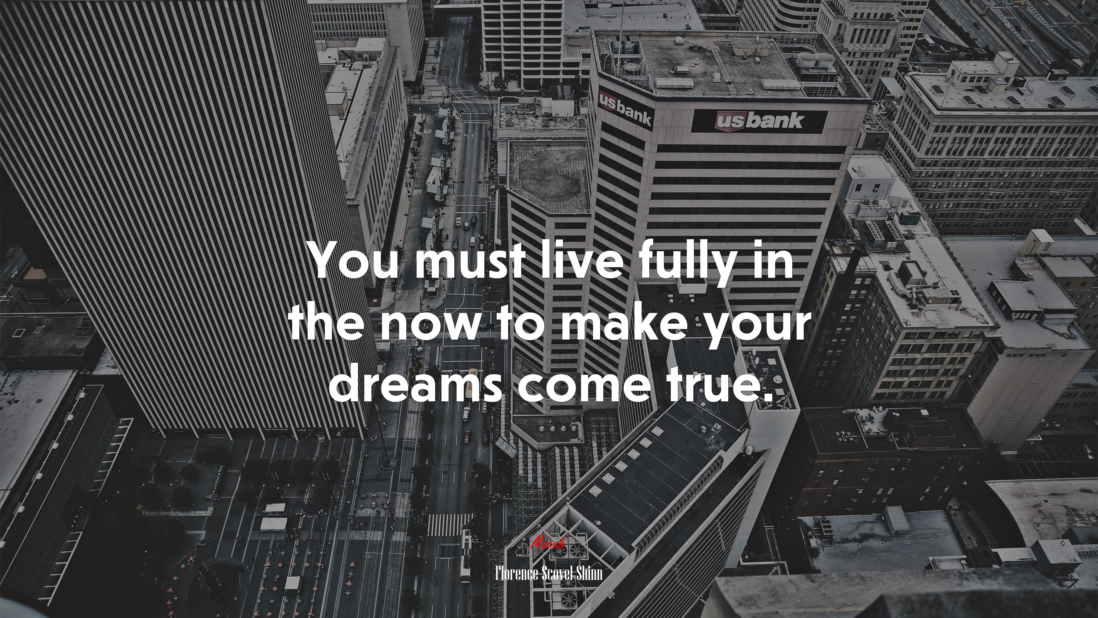 You must live fully in the now to make your dreams come true. | Florence Scovel Shinn quote HD Wallpaper
