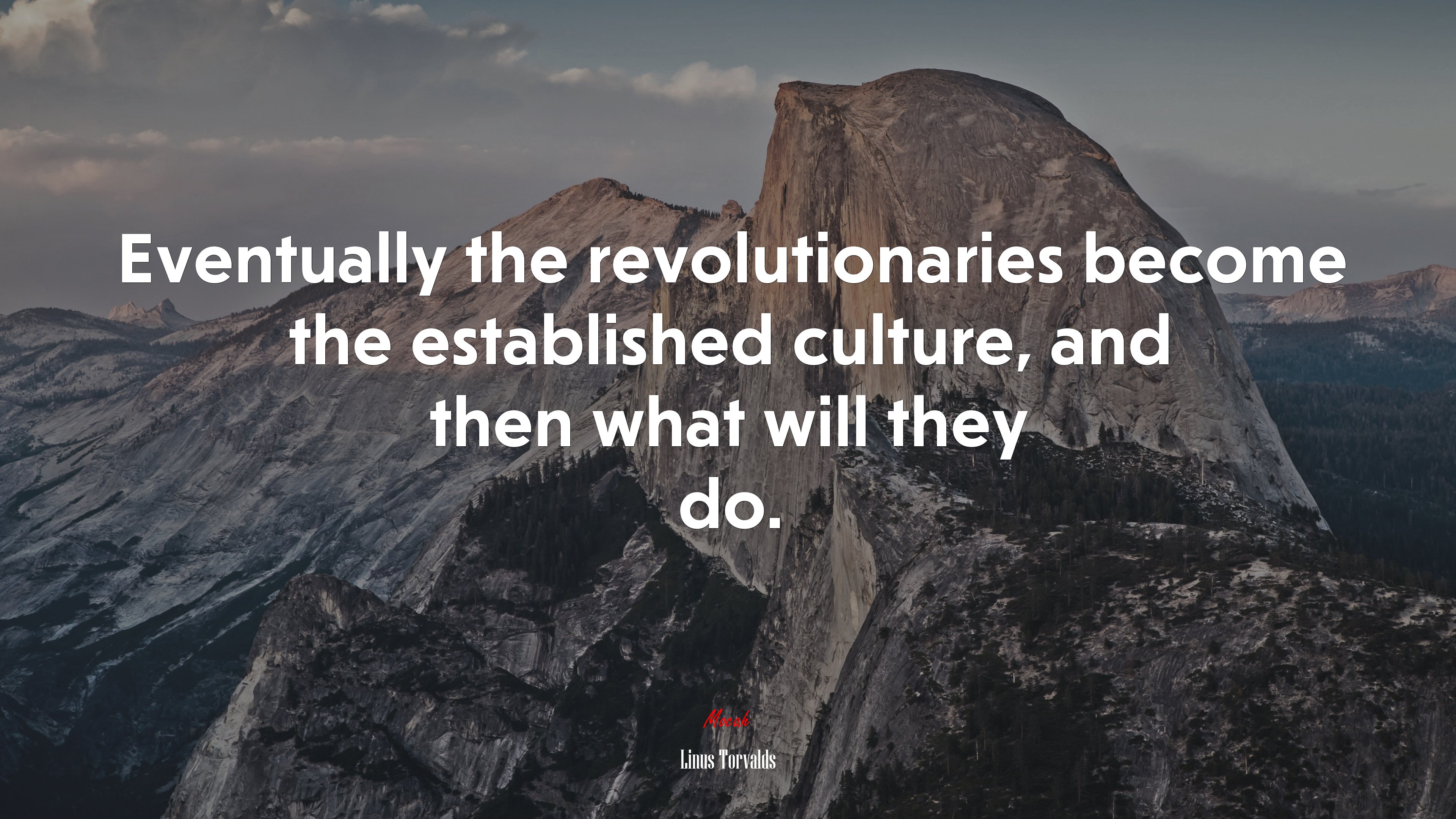 Eventually the revolutionaries become the established culture, and then what will they do. | Linus Torvalds quote HD Wallpaper