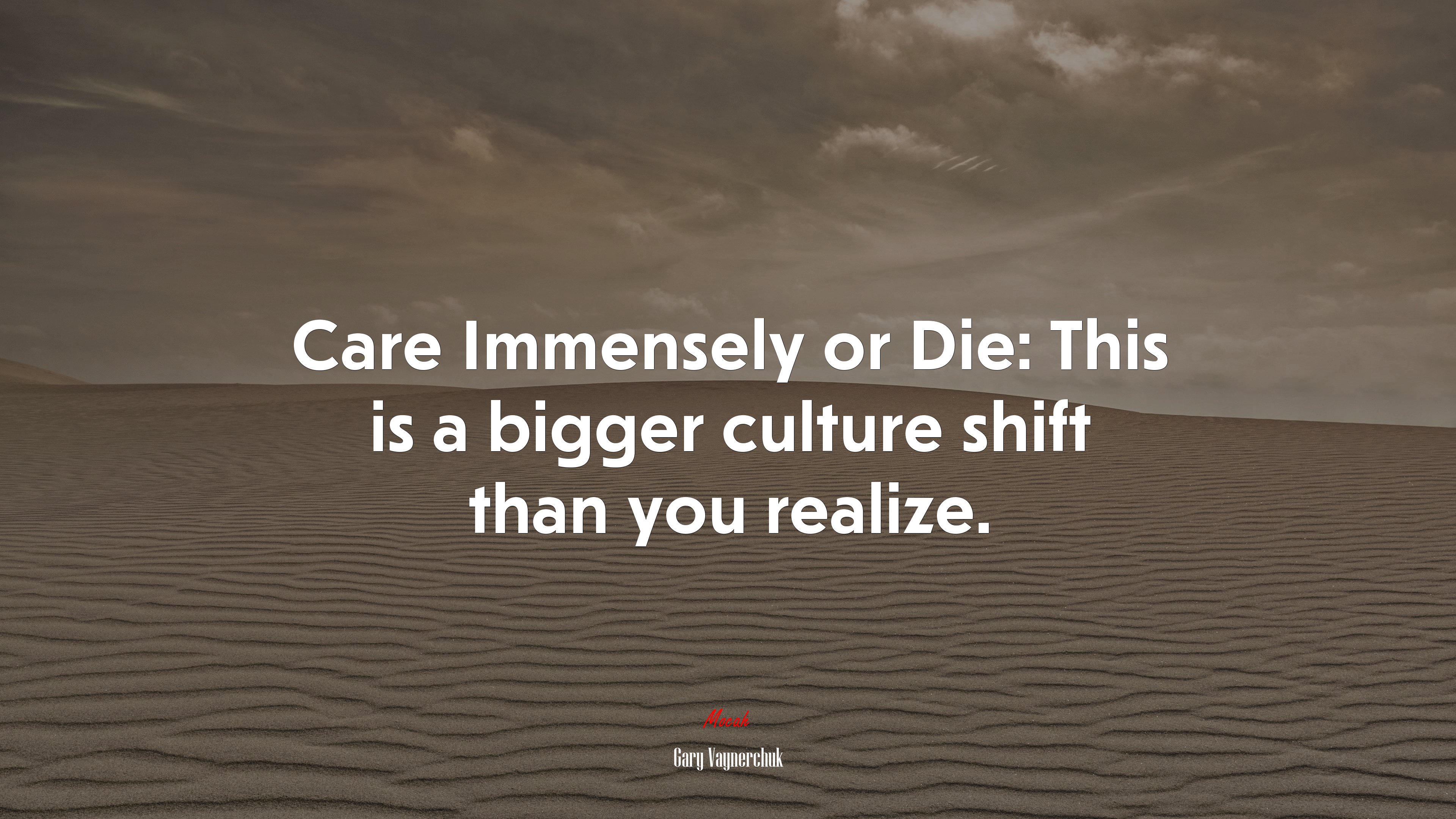 Care Immensely or Die: This is a bigger culture shift than you realize. | Gary Vaynerchuk quote HD Wallpaper