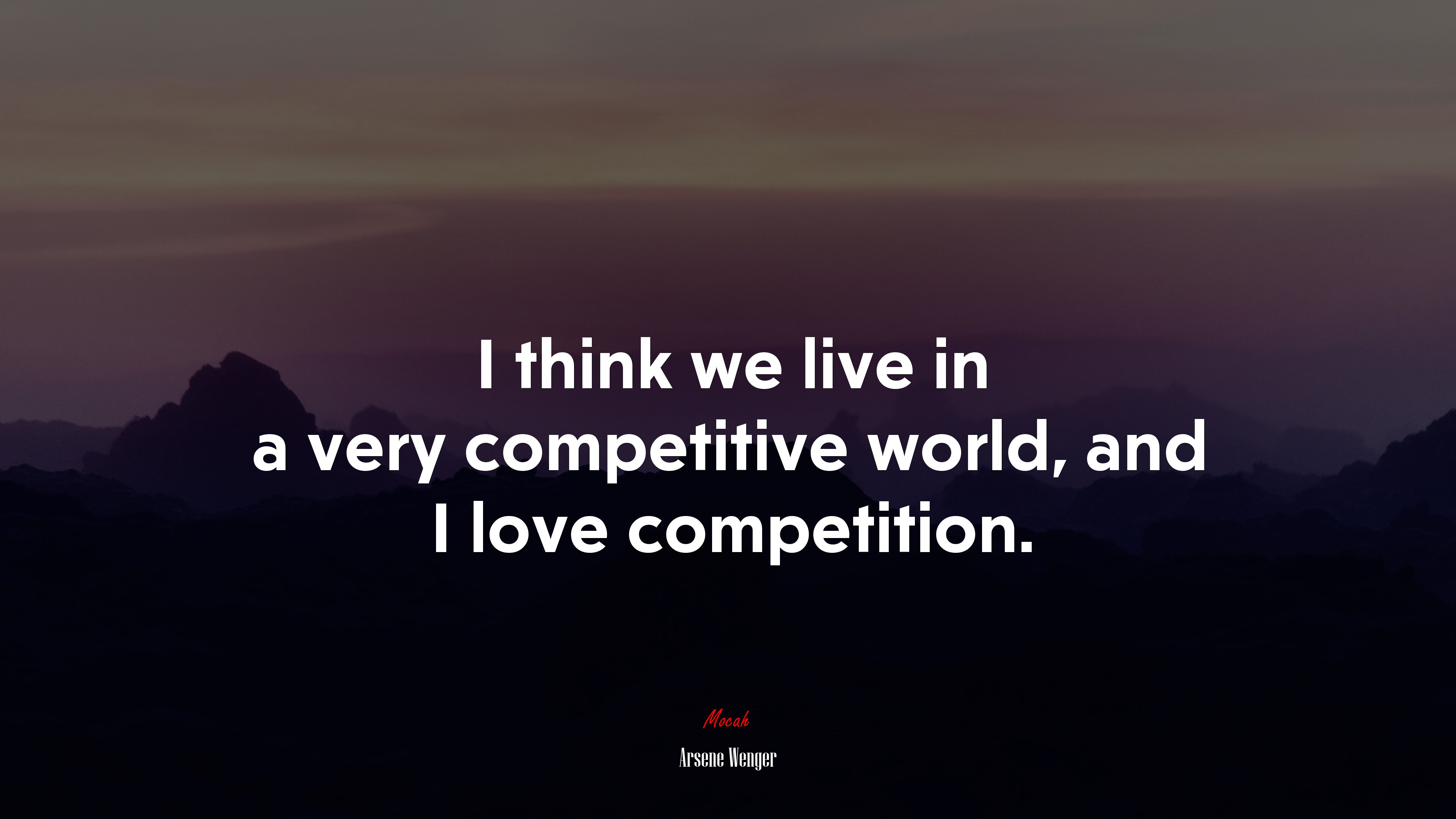 I think we live in a very competitive world, and I love competition. | Arsene Wenger quote HD Wallpaper