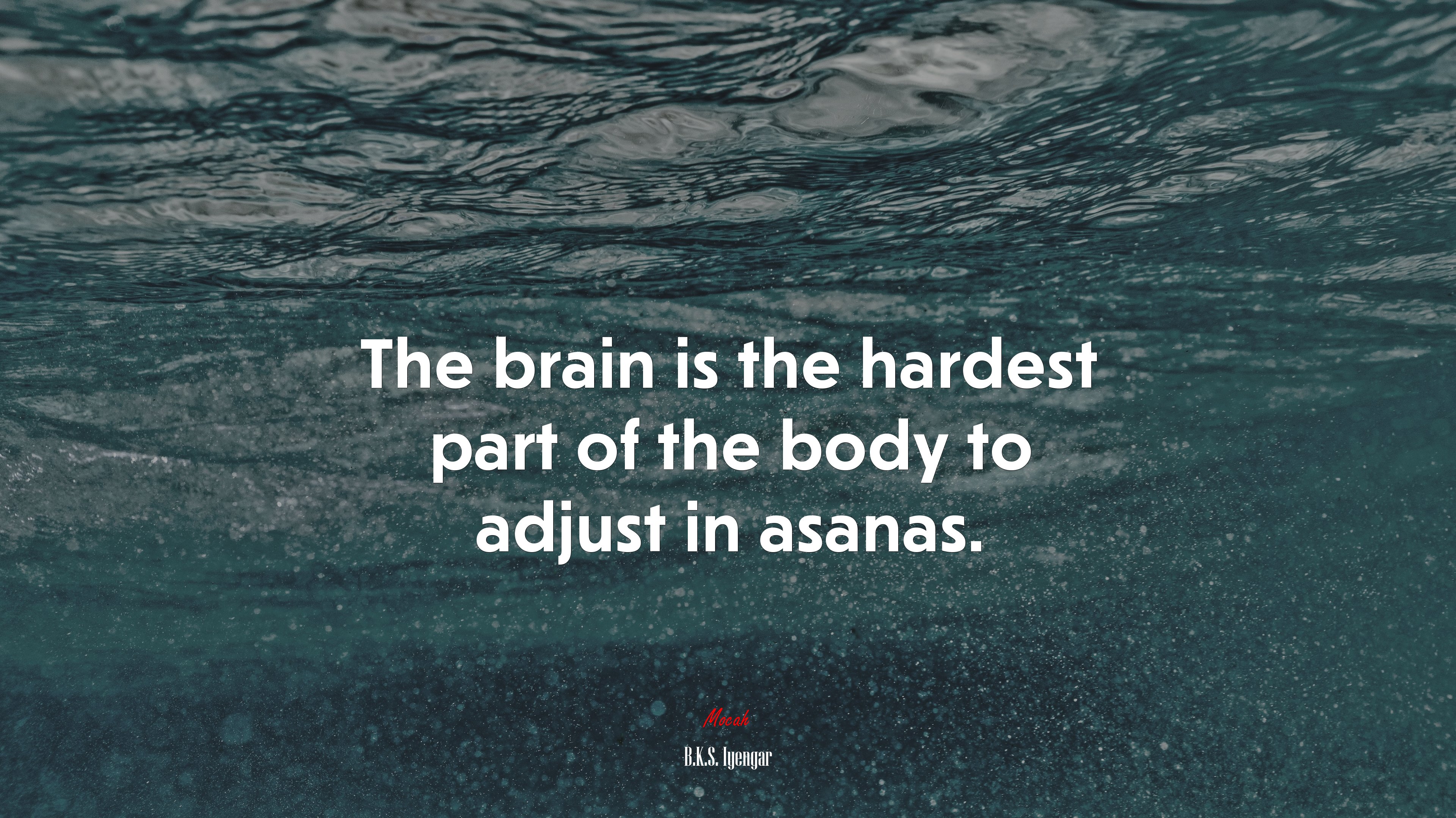 The brain is the hardest part of the body to adjust in asanas. | B.K.S. Iyengar quote HD Wallpaper
