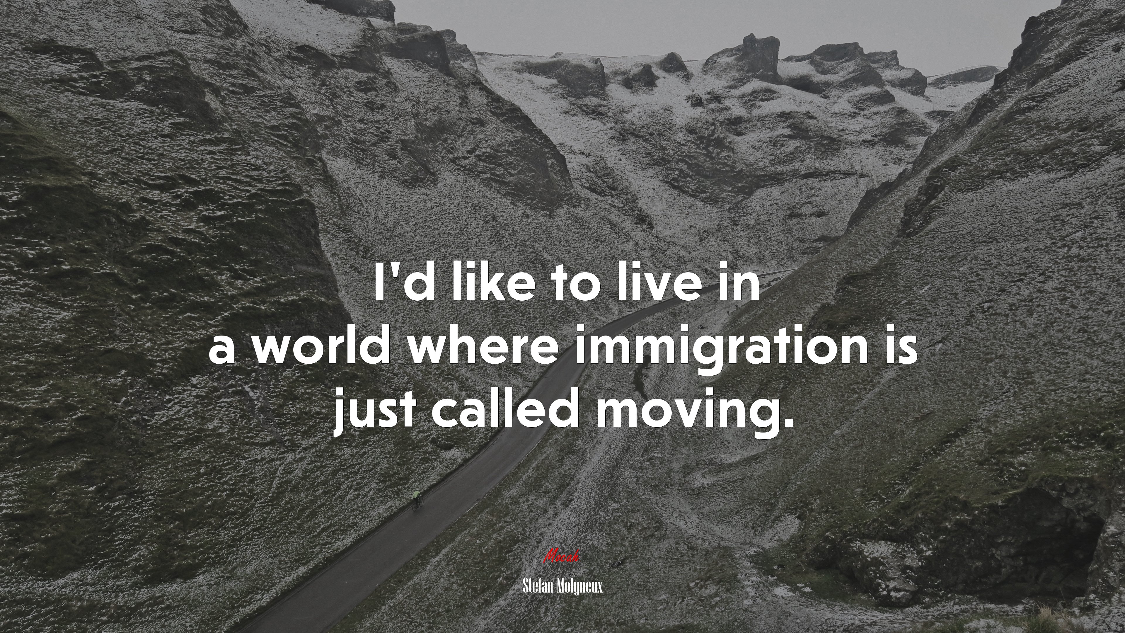 I’d like to live in a world where immigration is just called moving. | Stefan Molyneux quote HD Wallpaper