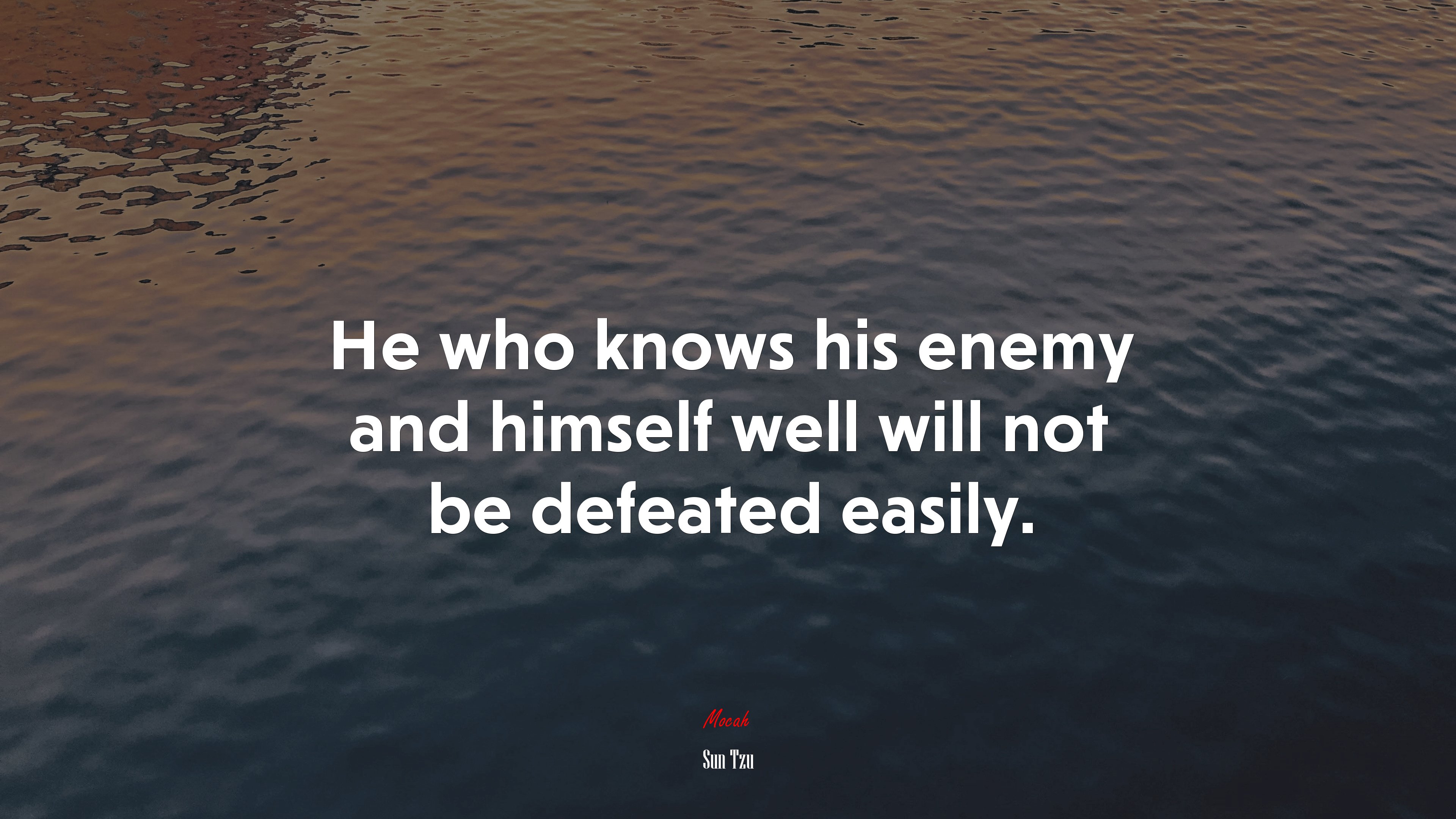 He who knows his enemy and himself well will not be defeated easily. | Sun Tzu quote HD Wallpaper
