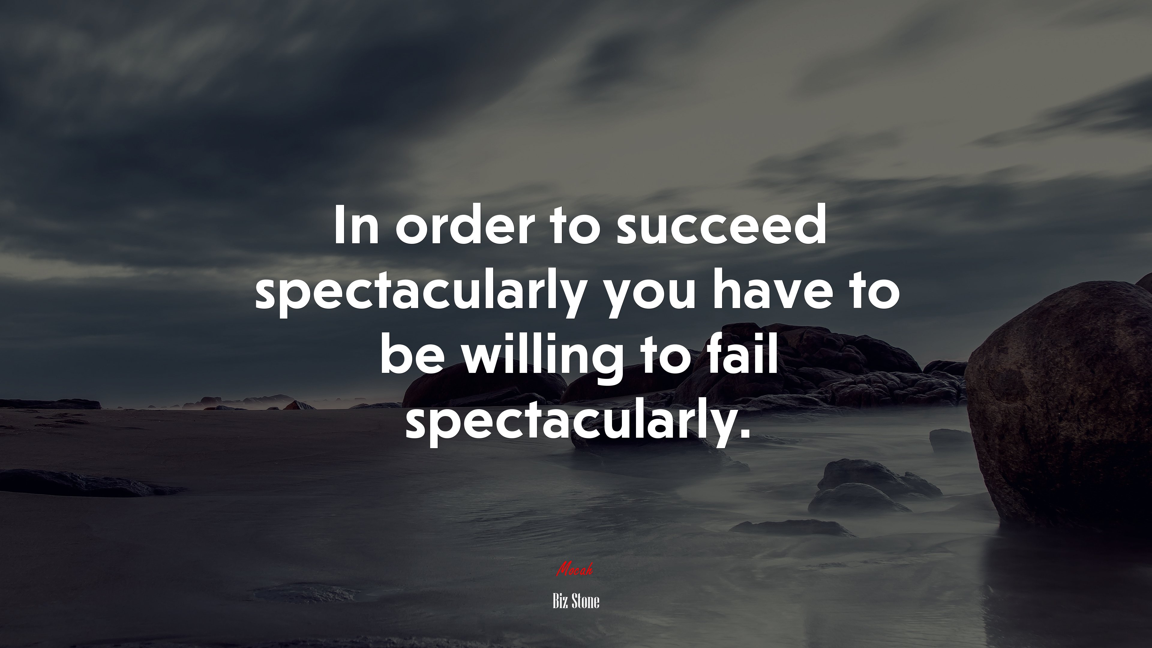 In order to succeed spectacularly you have to be willing to fail spectacularly. | Biz Stone quote HD Wallpaper