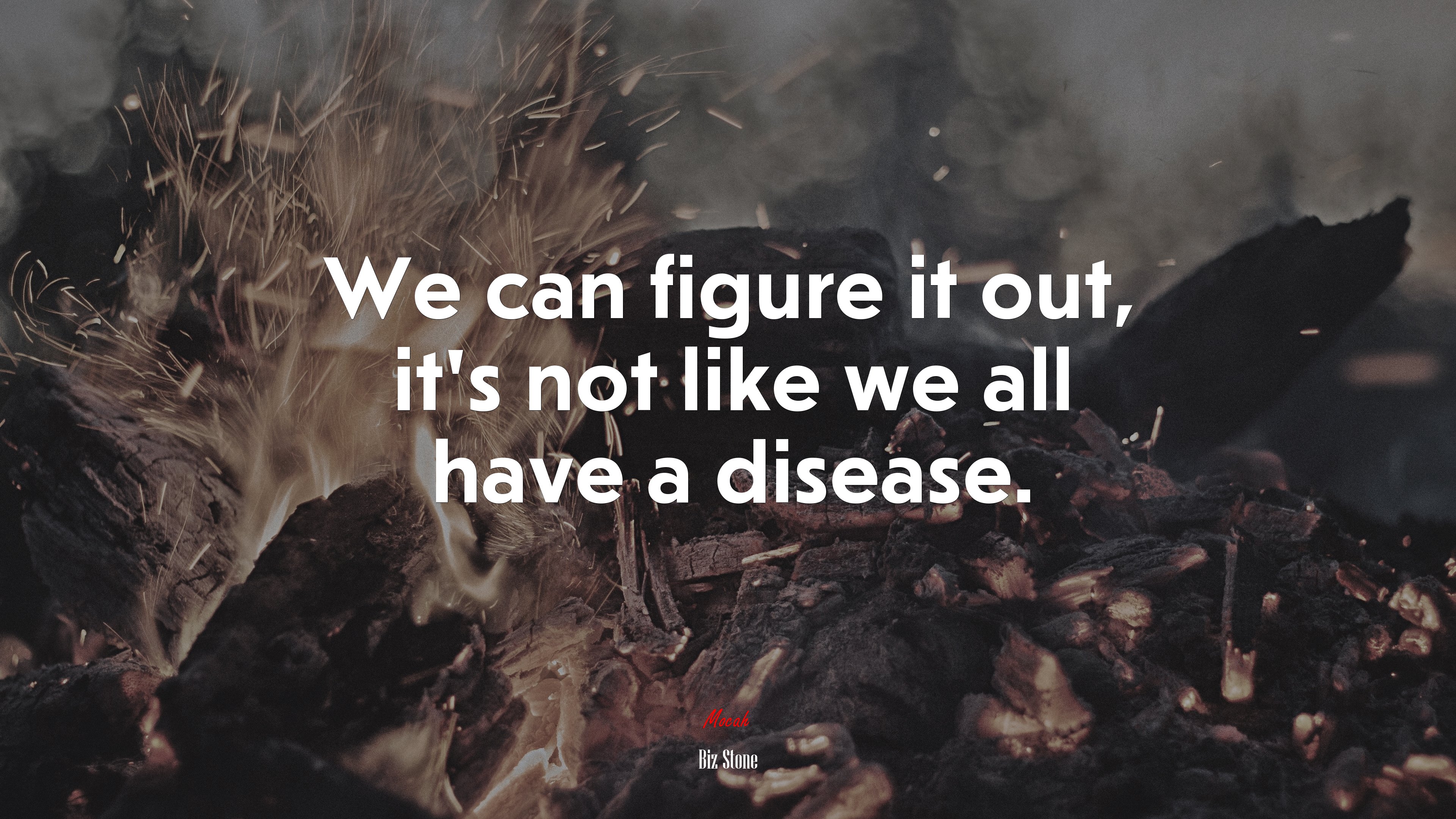 We can figure it out, it’s not like we all have a disease. | Biz Stone quote HD Wallpaper