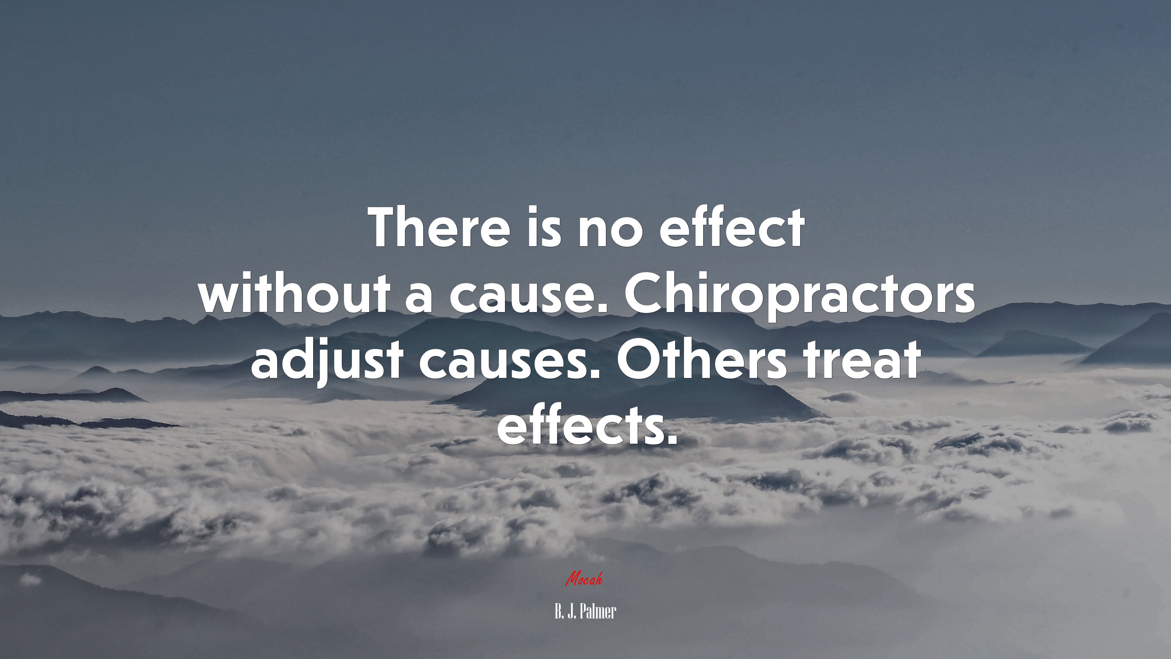 There is no effect without a cause. Chiropractors adjust causes. Others treat effects. | B. J. Palmer quote HD Wallpaper