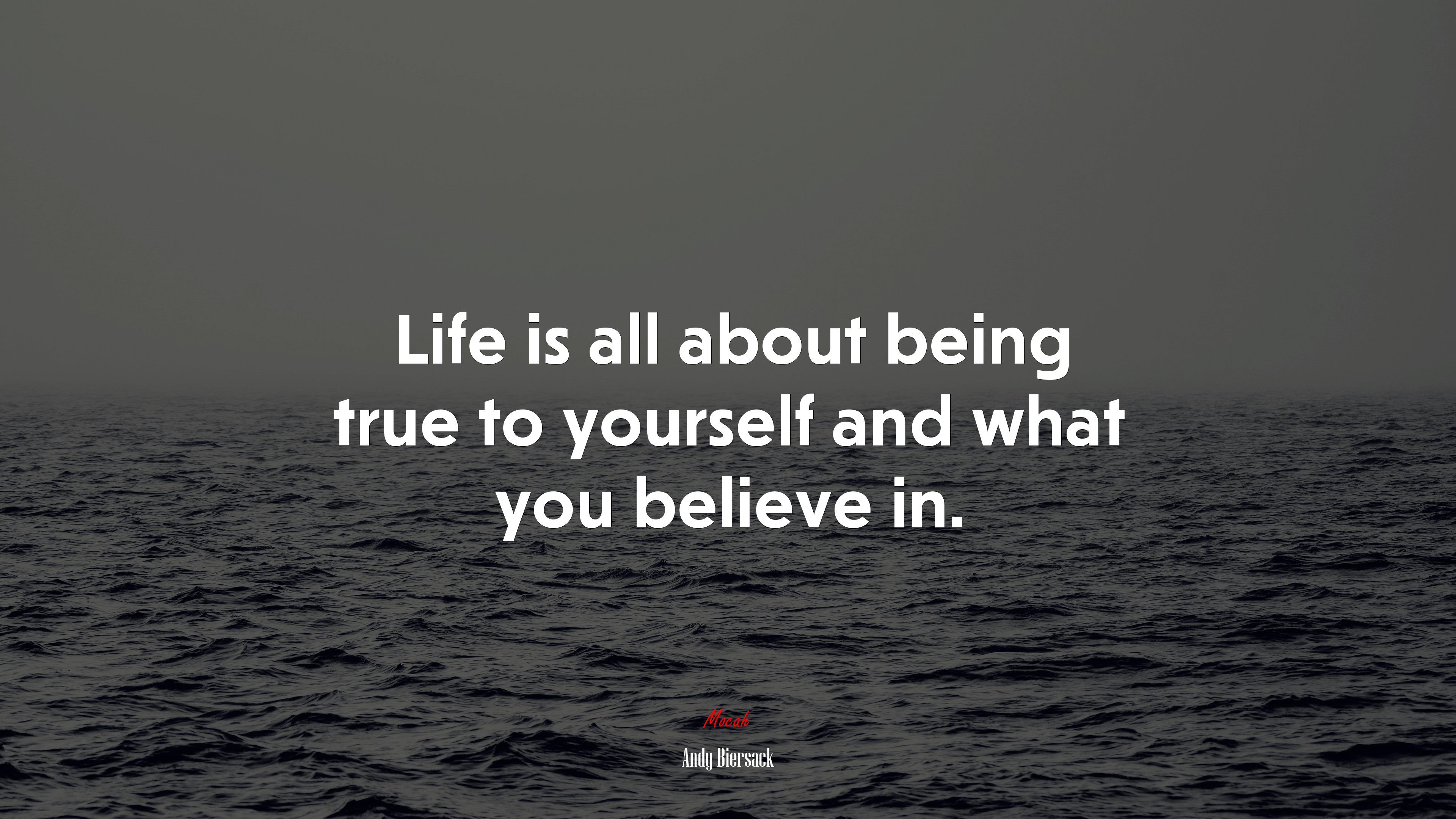 Life is all about being true to yourself and what you believe in. | Andy Biersack quote HD Wallpaper