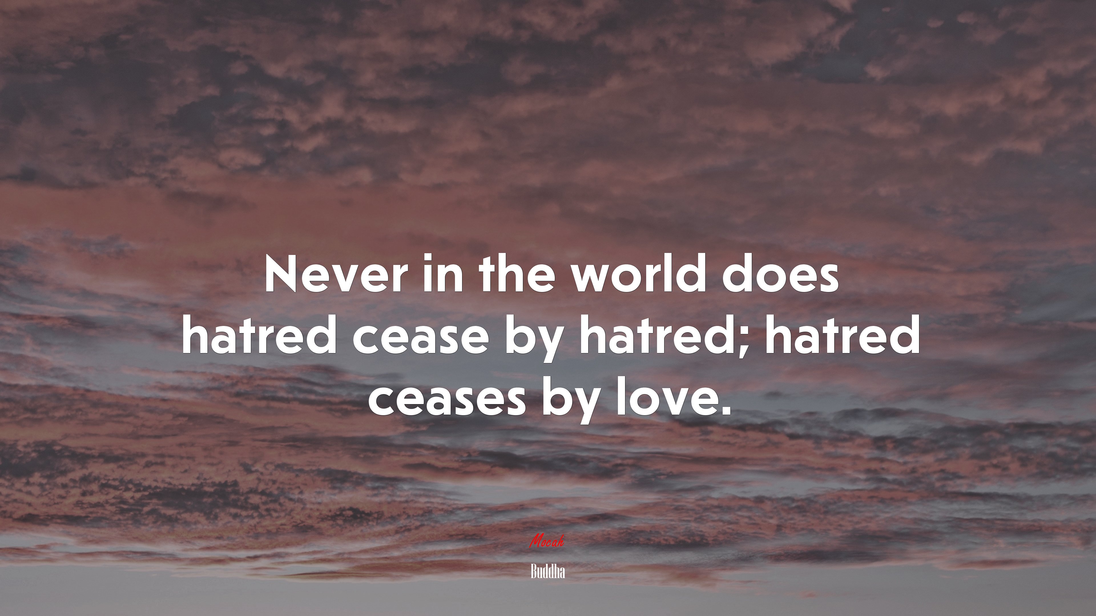 Never in the world does hatred cease by hatred; hatred ceases by love. | Buddha quote HD Wallpaper