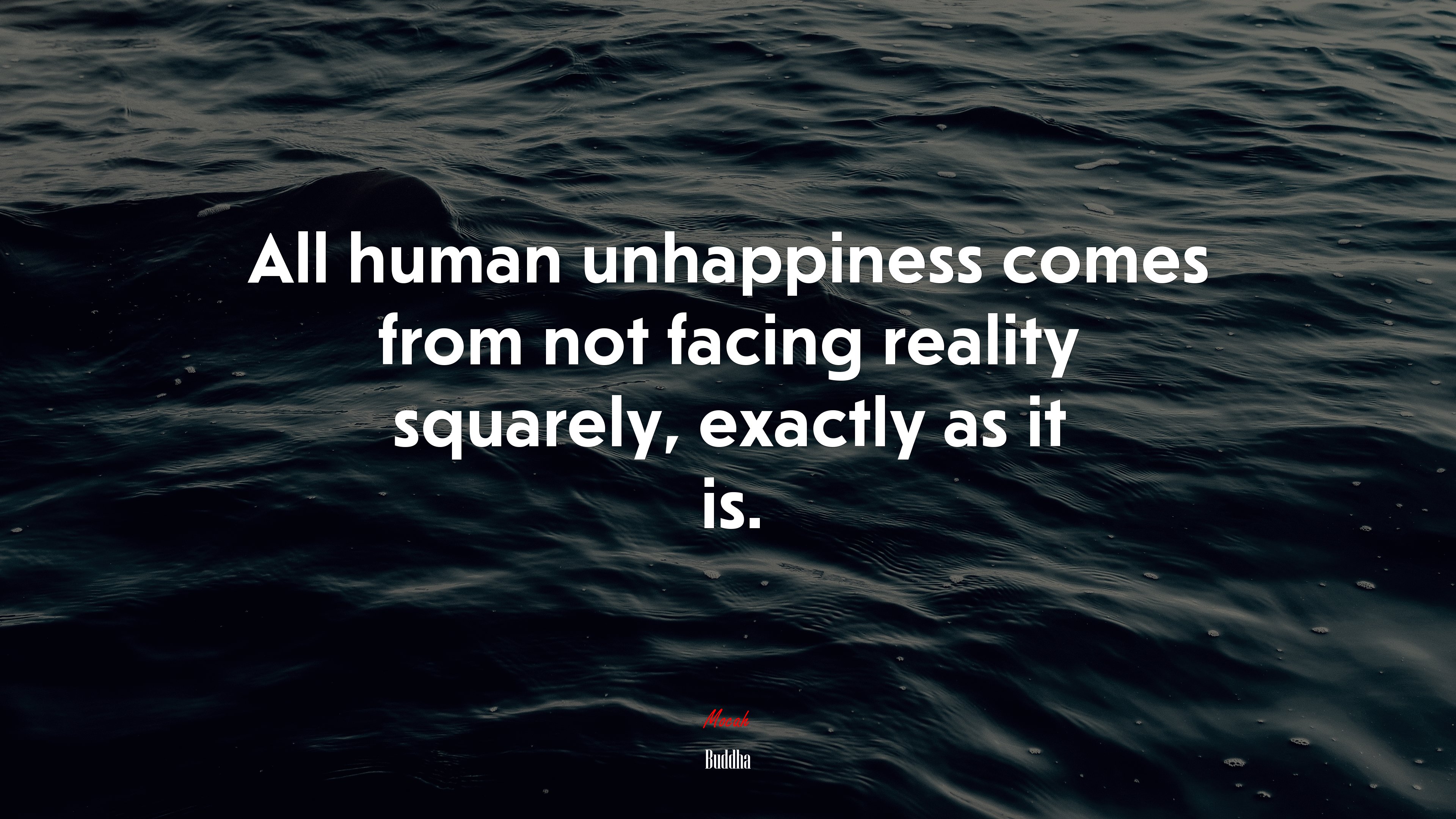 All human unhappiness comes from not facing reality squarely, exactly as it is. | Buddha quote HD Wallpaper
