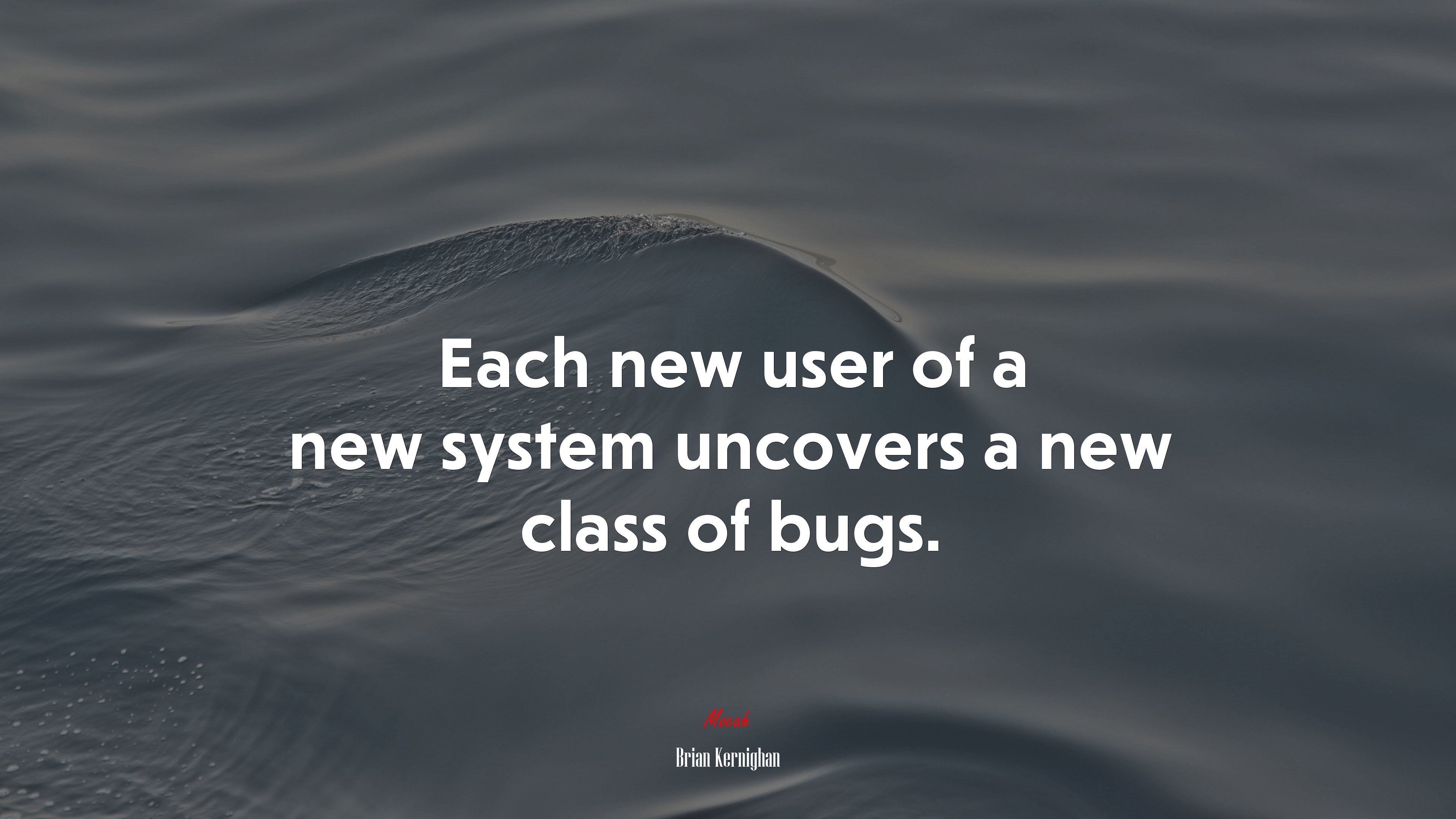 Each new user of a new system uncovers a new class of bugs. | Brian Kernighan quote HD Wallpaper