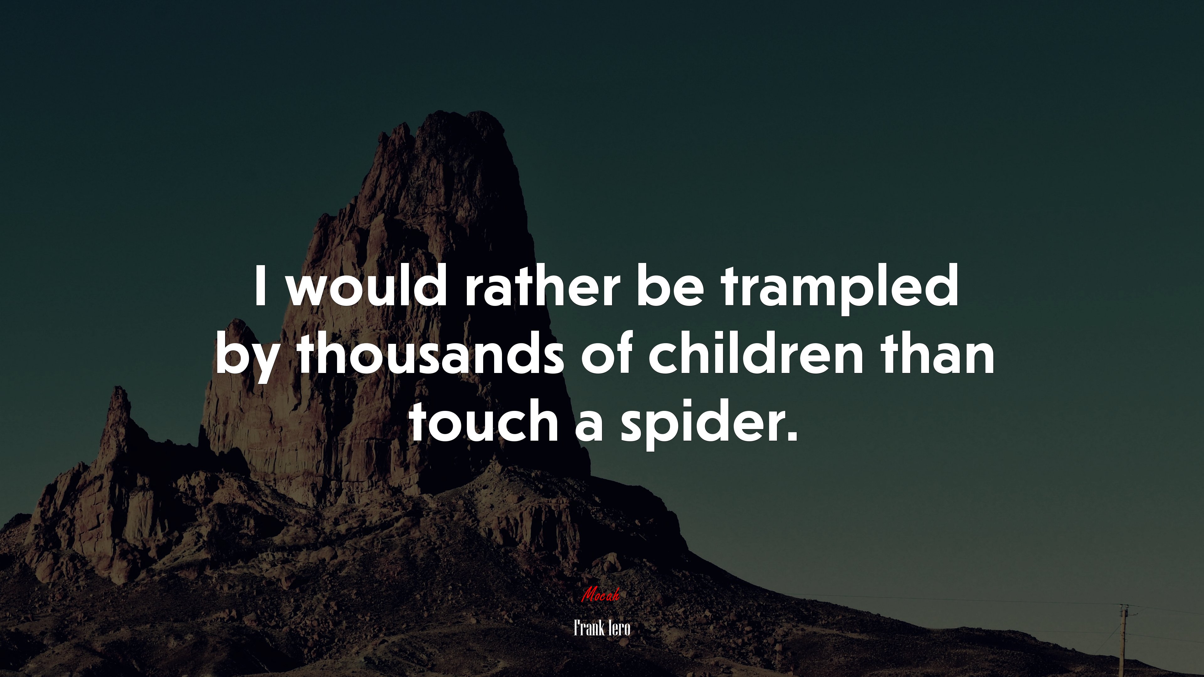I would rather be trampled by thousands of children than touch a spider. | Frank Iero quote HD Wallpaper