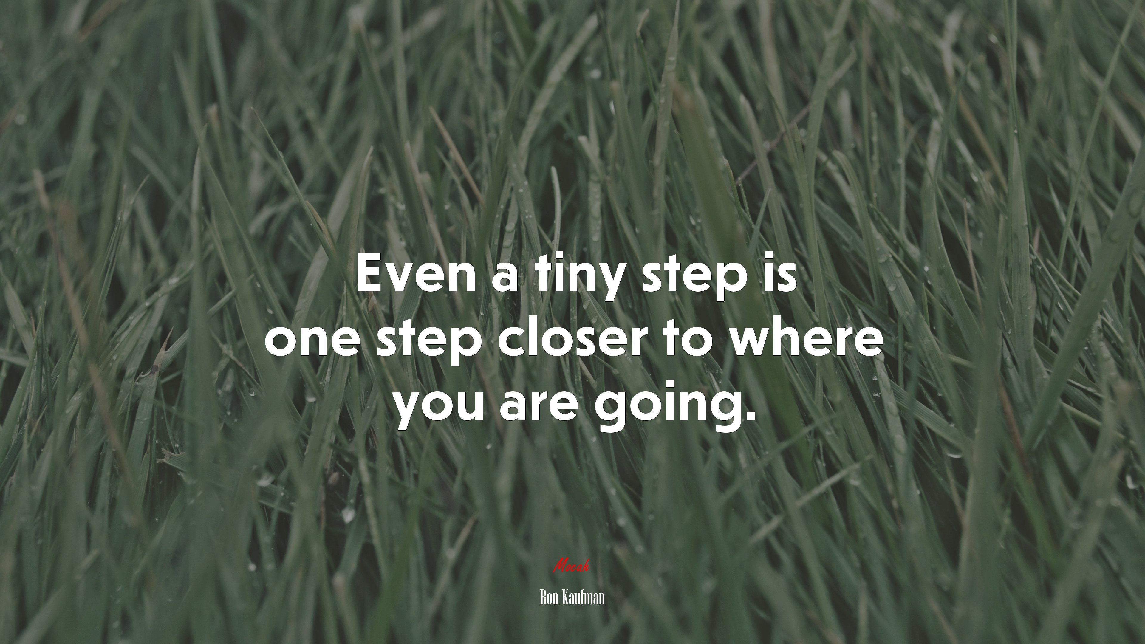 Even a tiny step is one step closer to where you are going. | Ron Kaufman quote HD Wallpaper