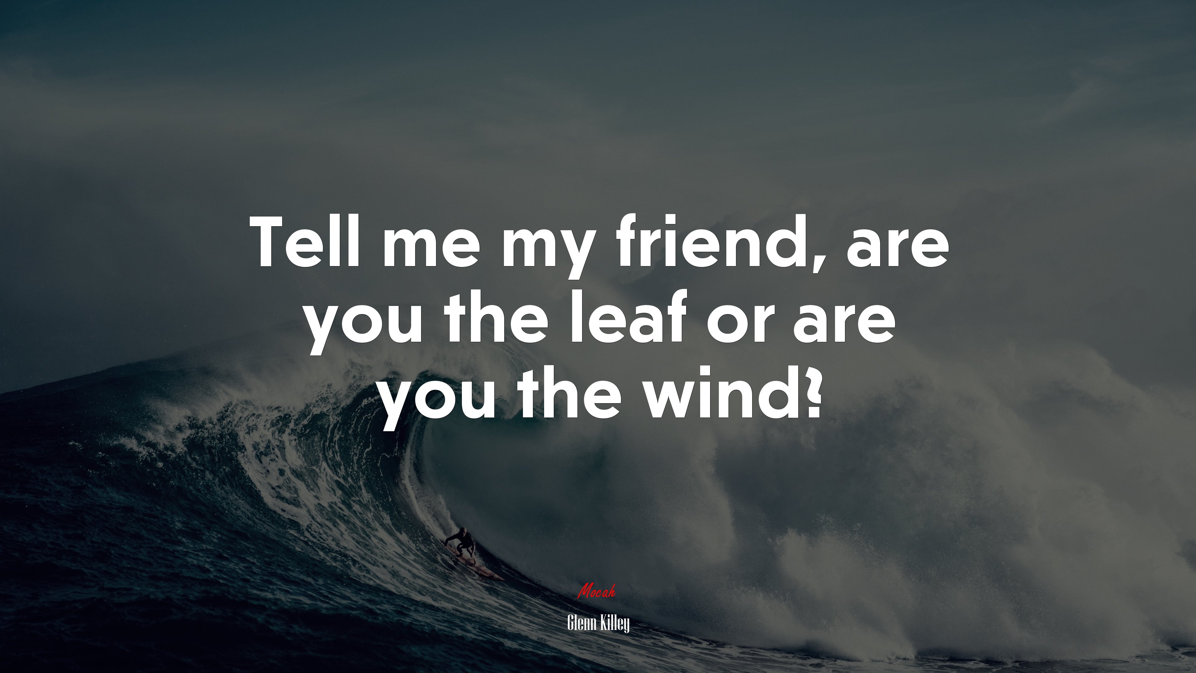 Tell me my friend, are you the leaf or are you the wind? | Glenn Killey quote HD Wallpaper