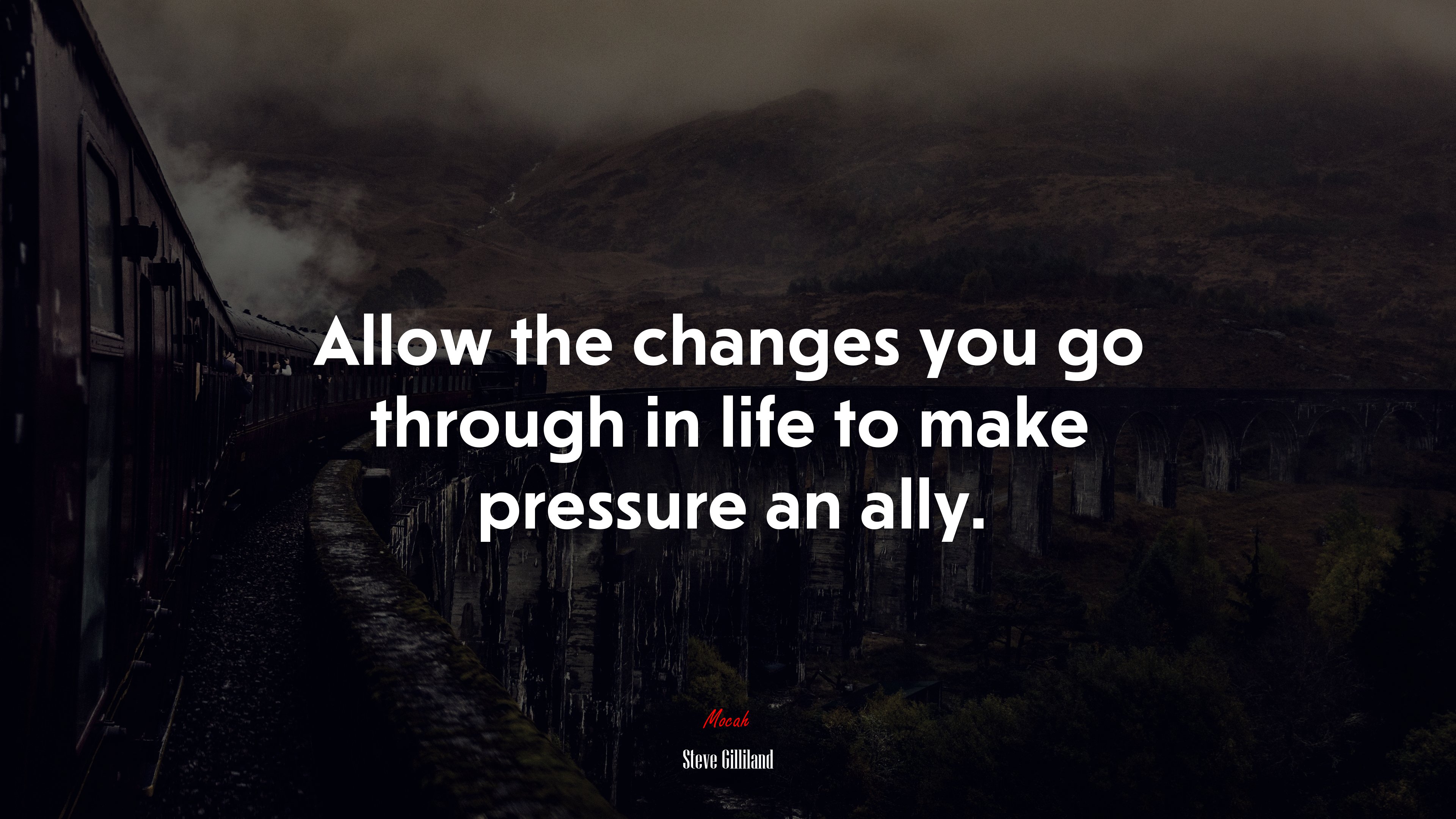 Allow the changes you go through in life to make pressure an ally. | Steve Gilliland quote HD Wallpaper