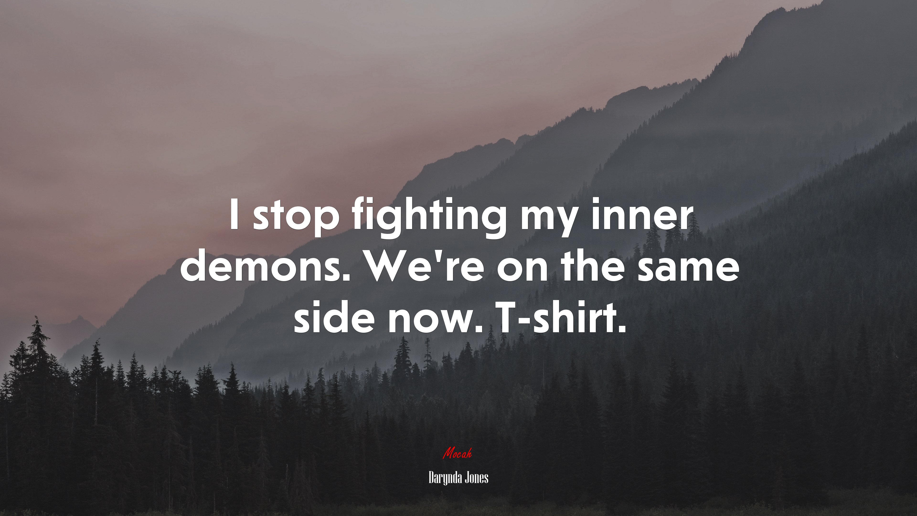 I stop fighting my inner demons. We’re on the same side now. T-shirt. | Darynda Jones quote HD Wallpaper